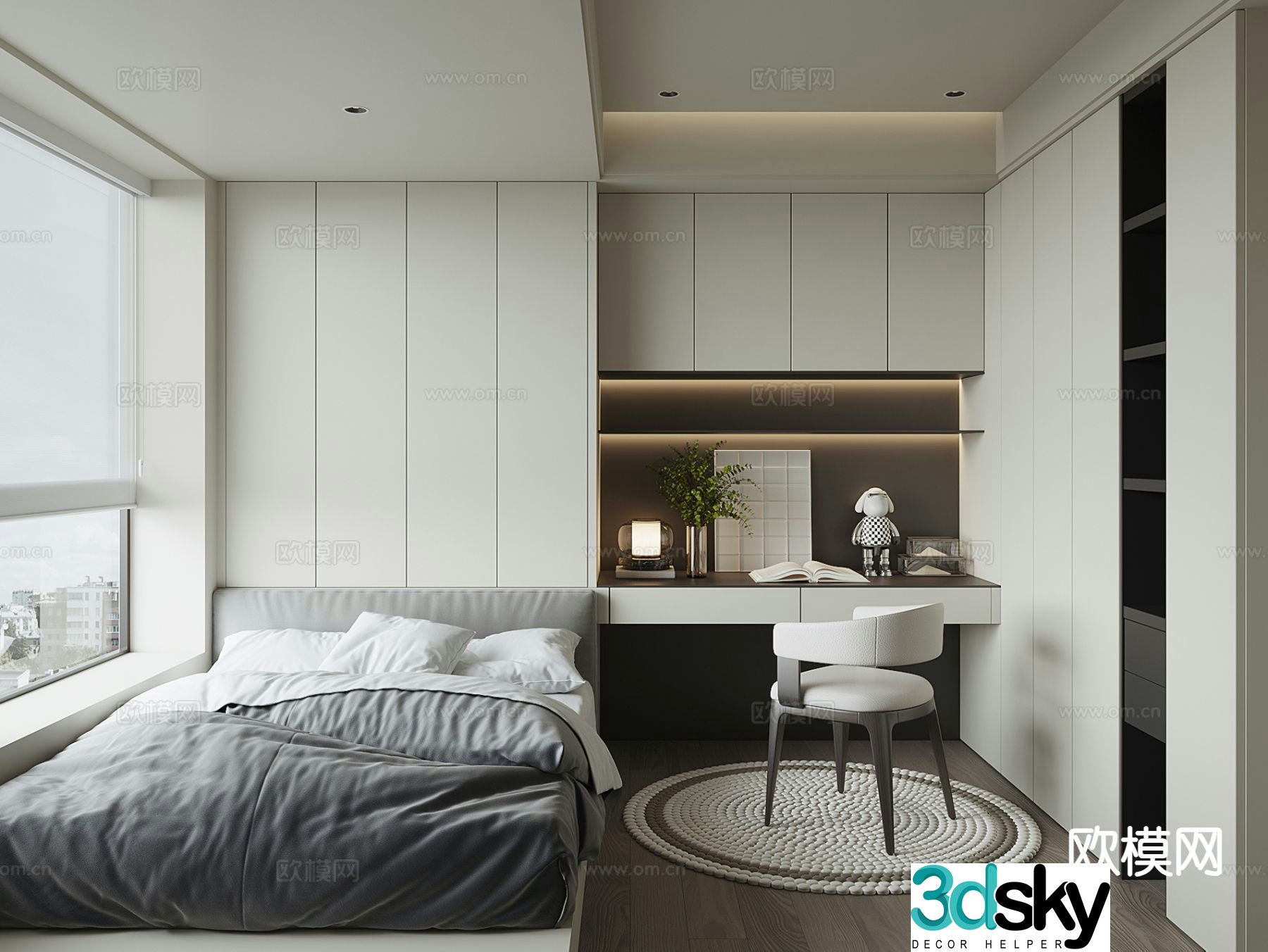 Modern tatami bedroom 3d model