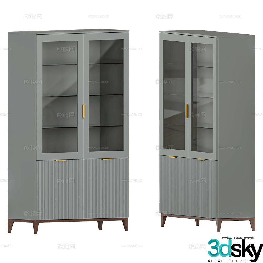 Mister bookcase display cabinet 3d model