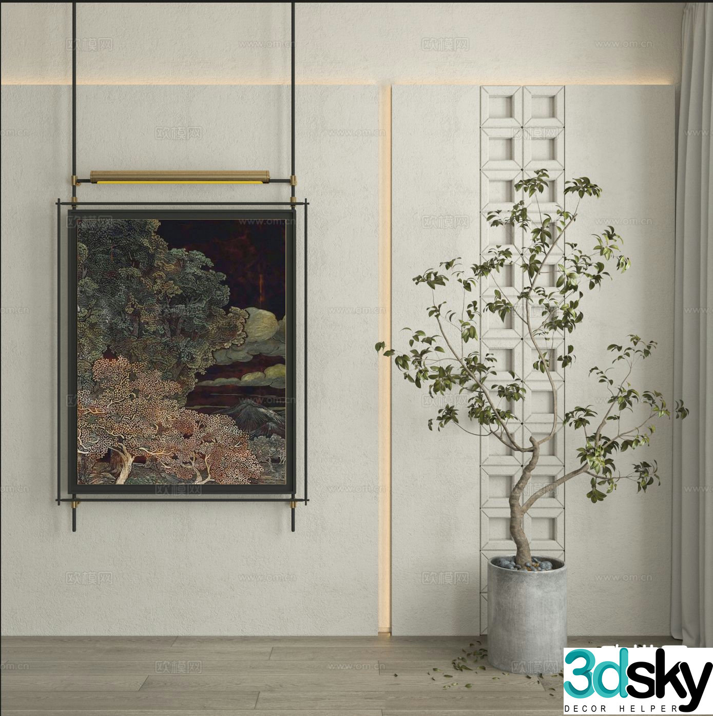 Medieval style decorative painting art painting hanging painting 3D model