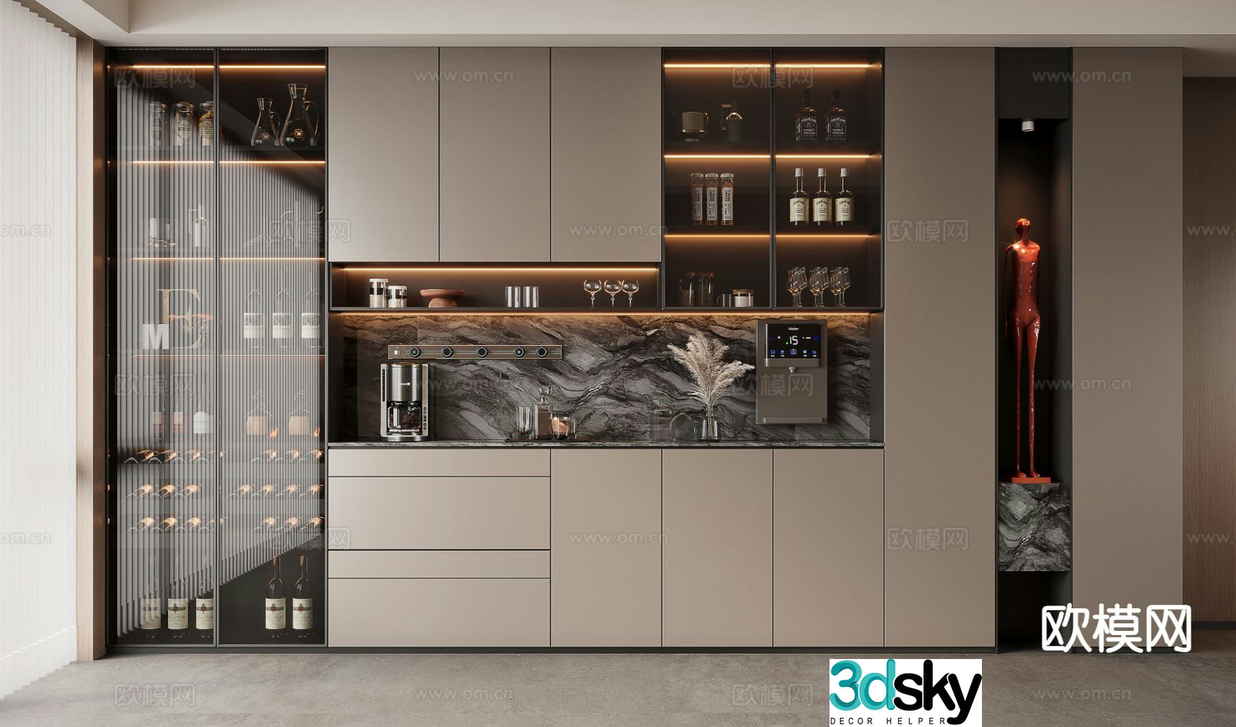 Italian wine cabinet 3D model