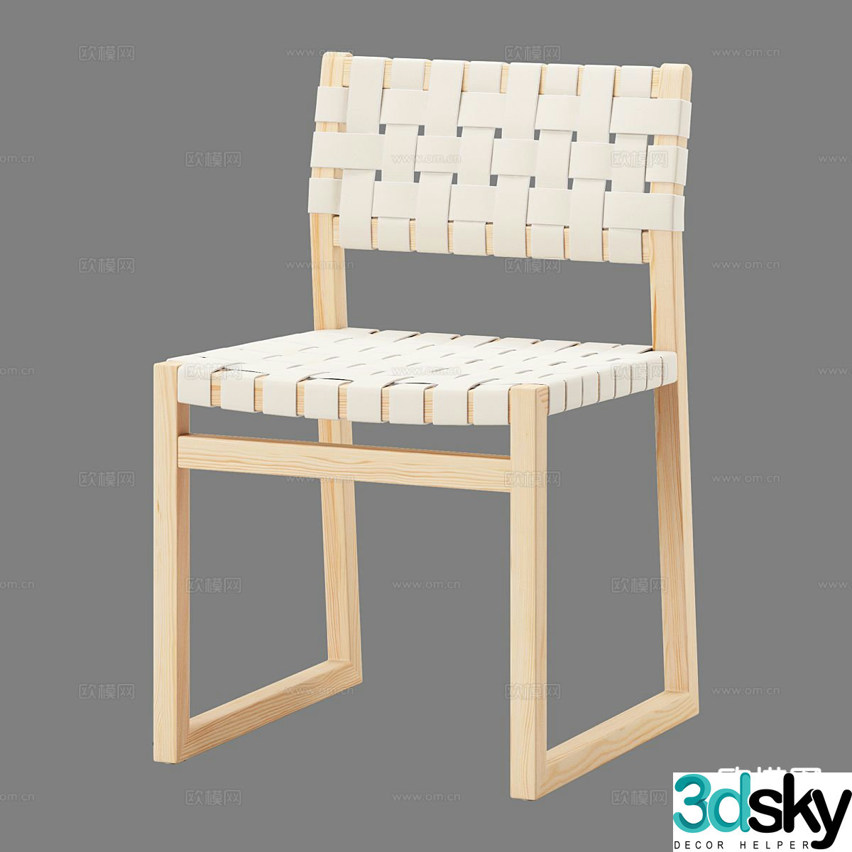 Nordic rattan chair leisure chair 3d model