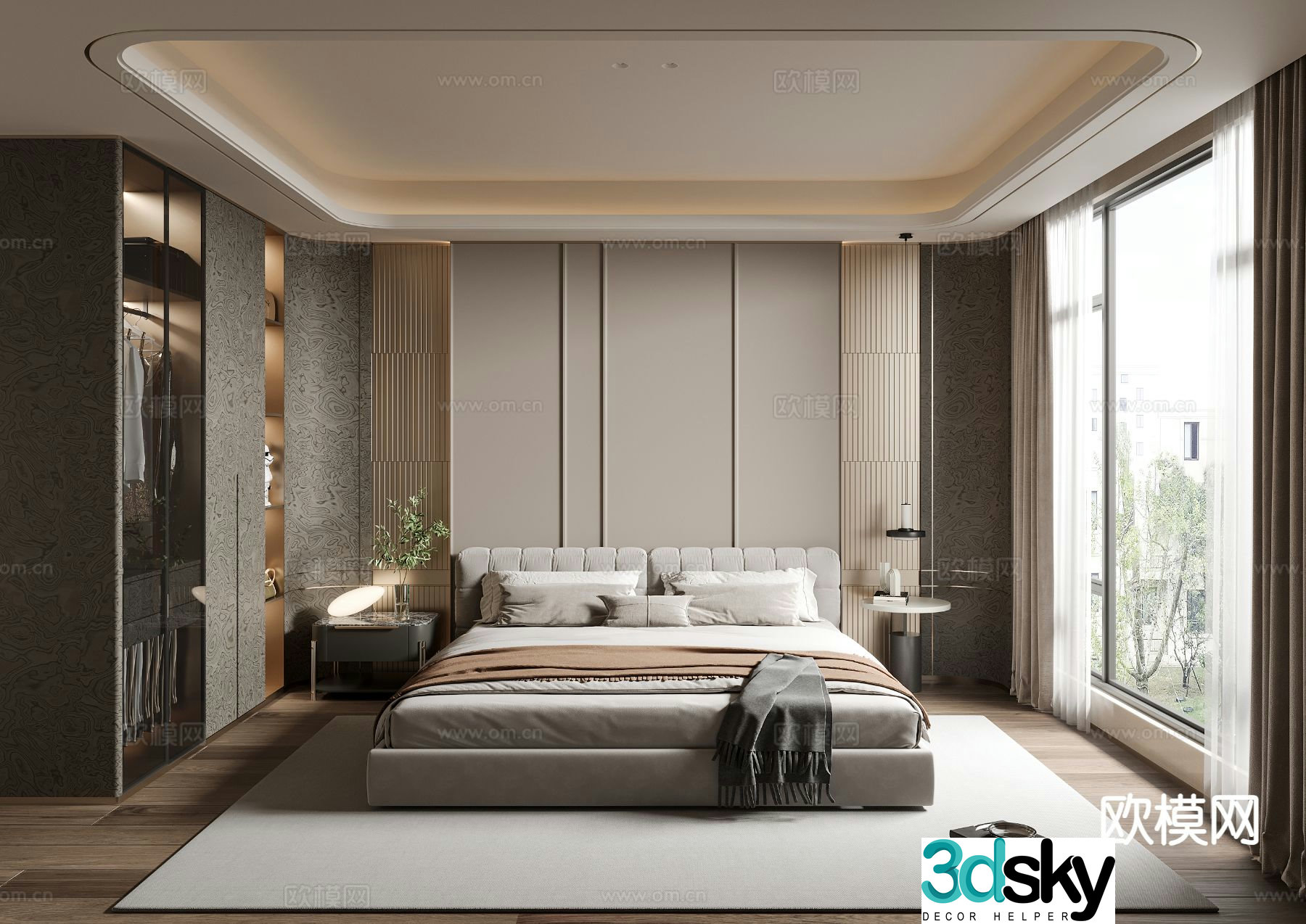 Light luxury bedroom master bedroom 3d model