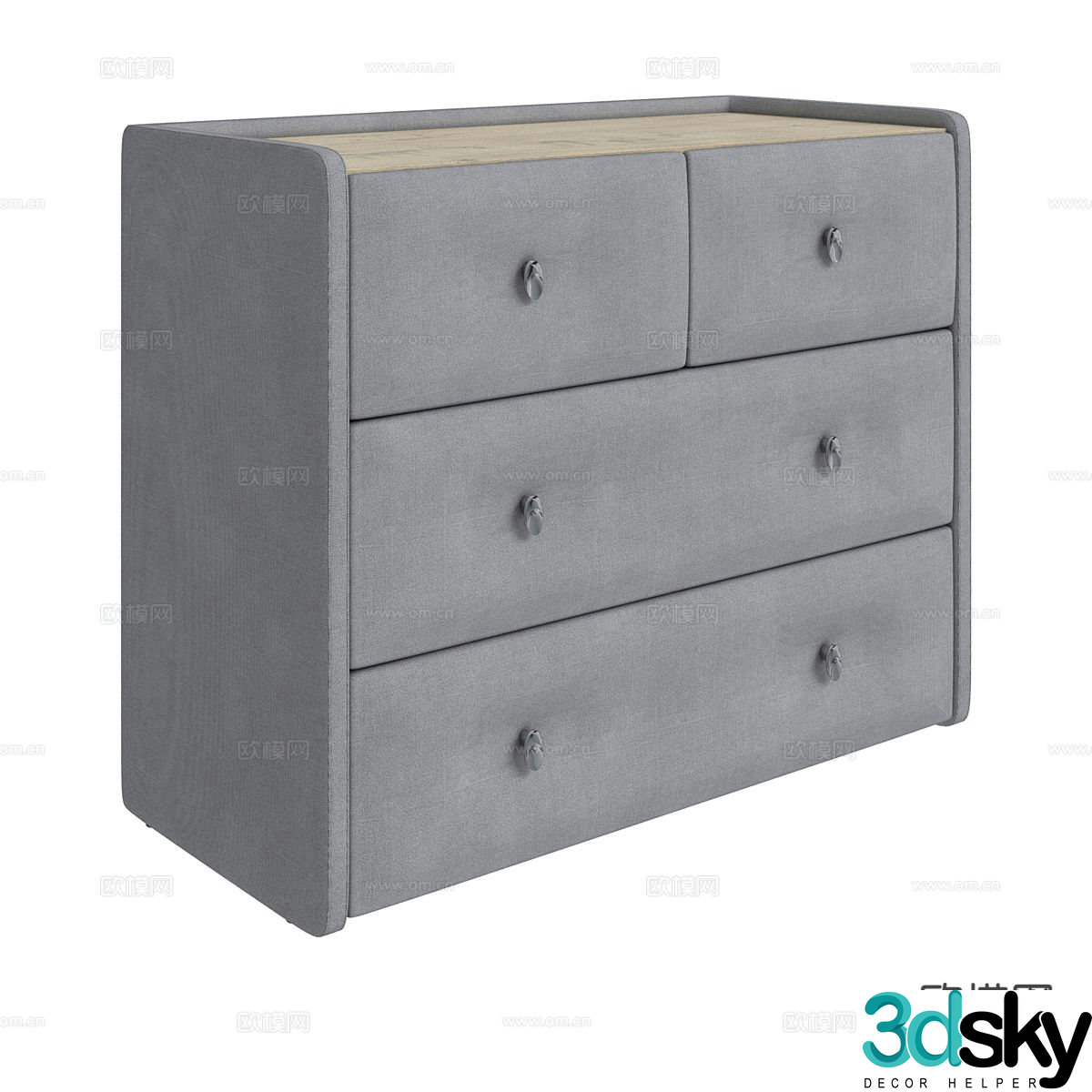 Nordic chest of drawers side cabinet 3d model