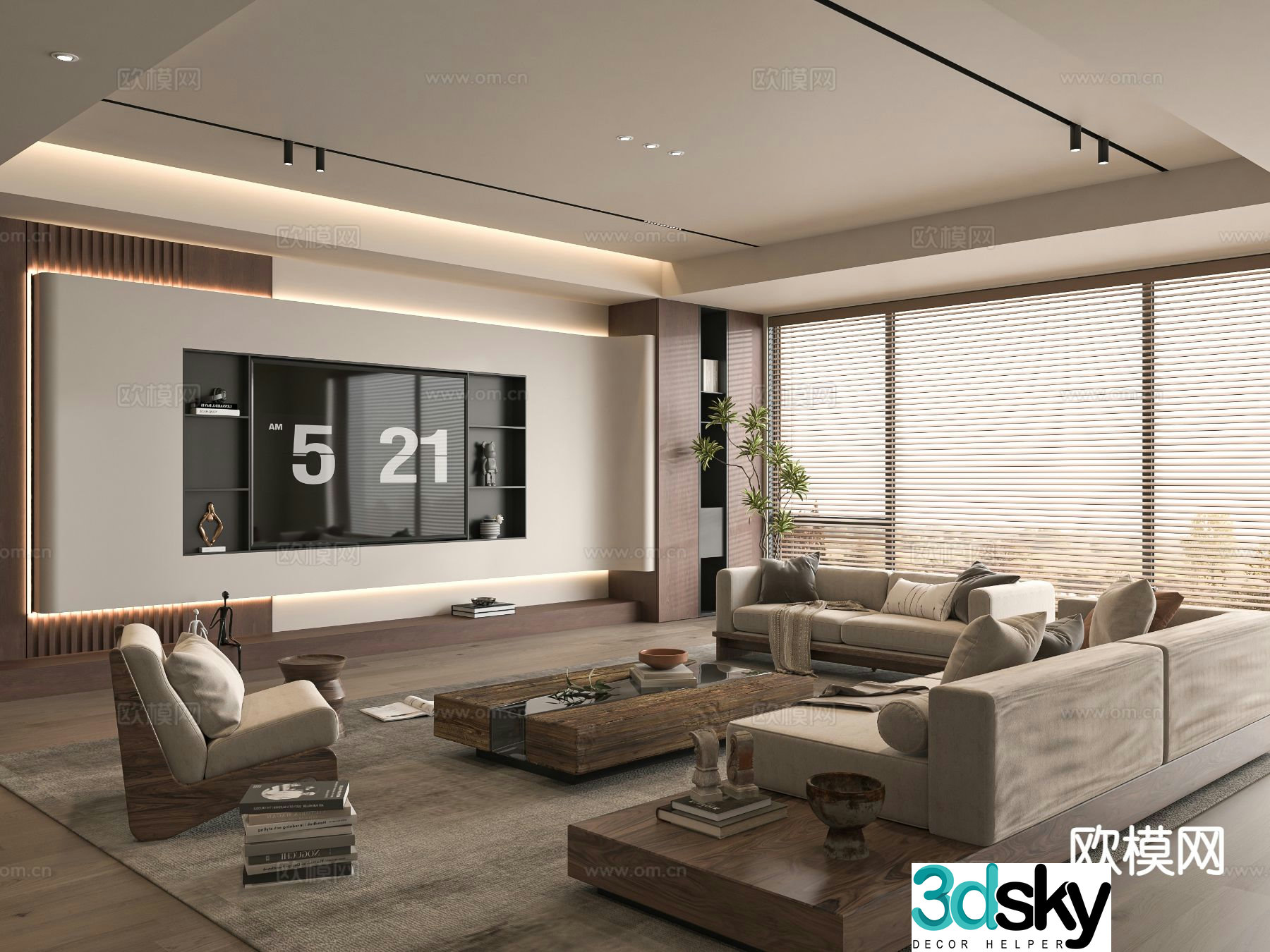 Wabi-sabi living room 3d model