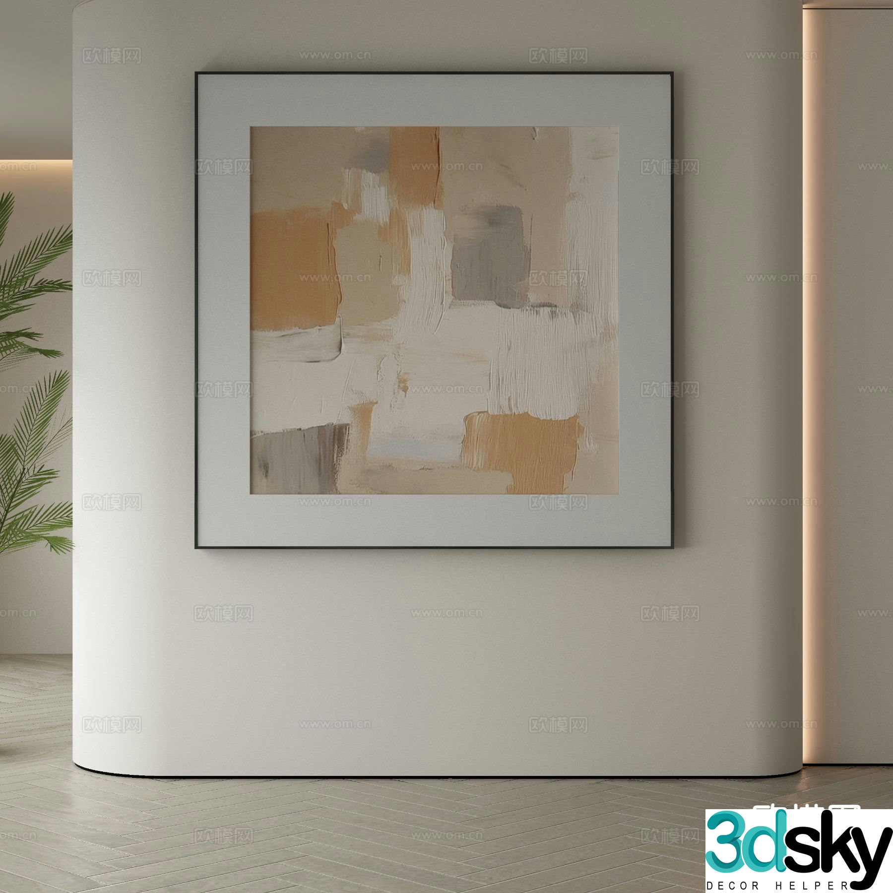 Modern decorative painting hanging painting 3d model