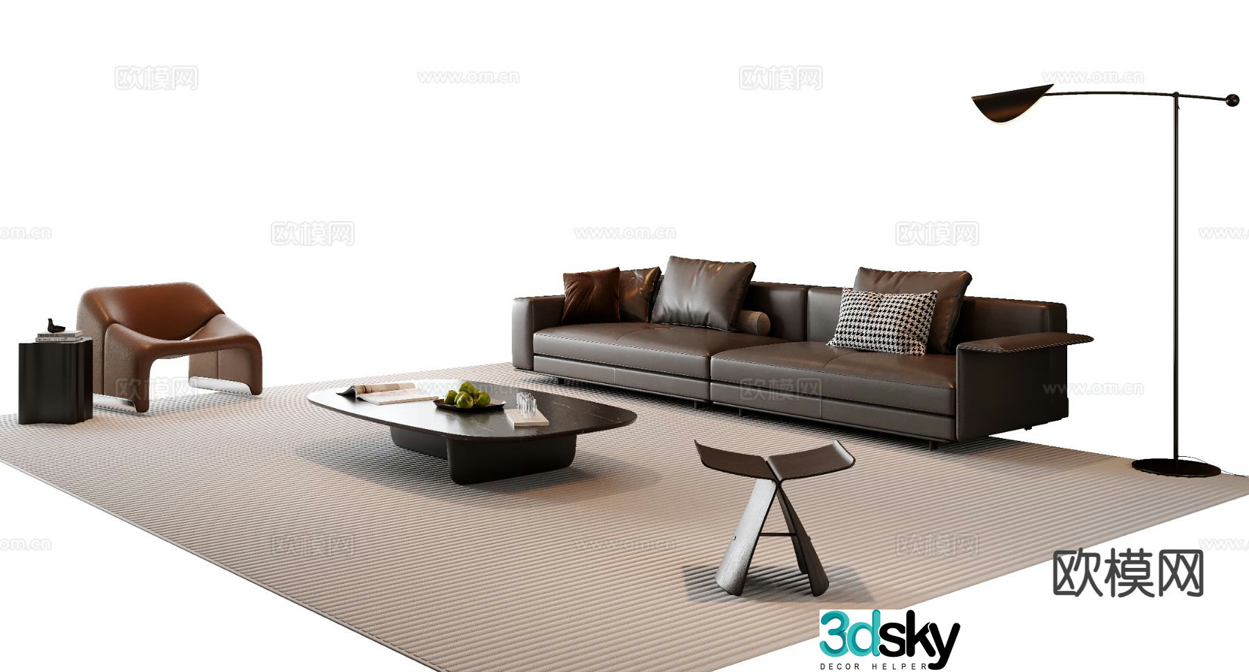 Italian sectional sofa 3d model