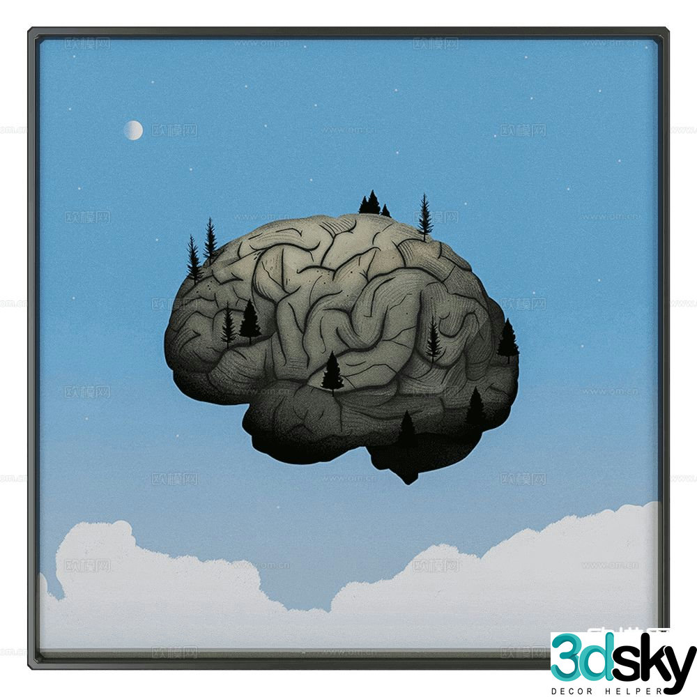 NC Design decorative painting hanging painting 3d model