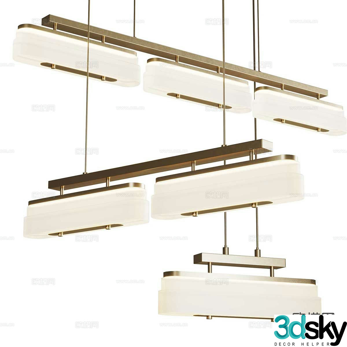 Light luxury chandelier hall chandelier 3d model
