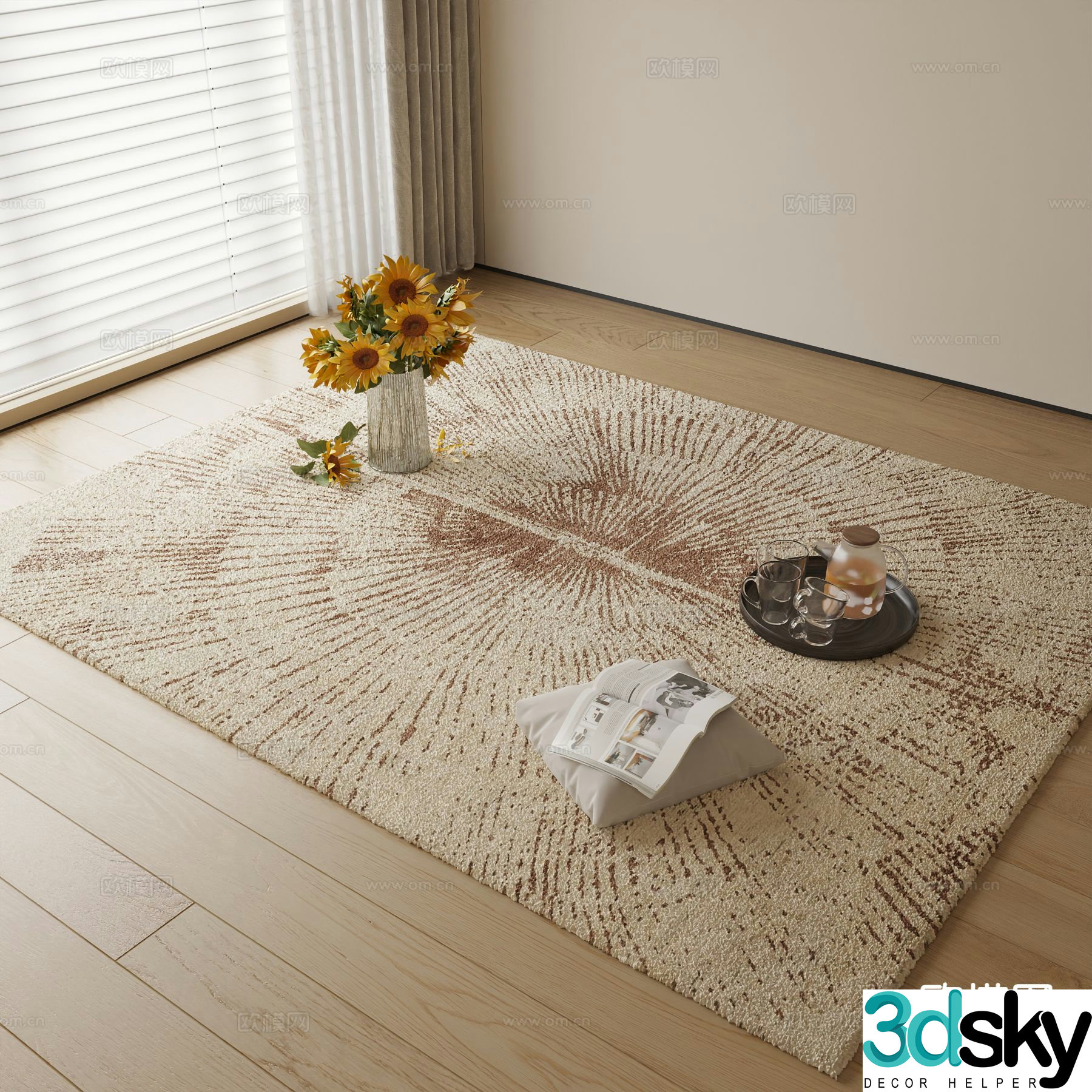 Medieval style carpet retro carpet 3d model