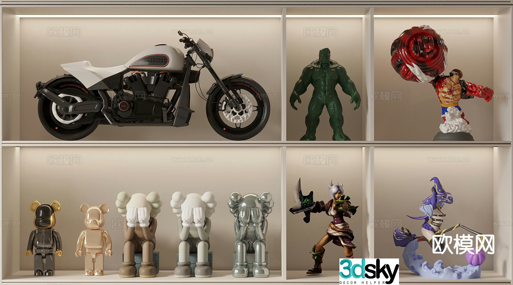Anime ornaments trendy toys cartoon dolls 3D models