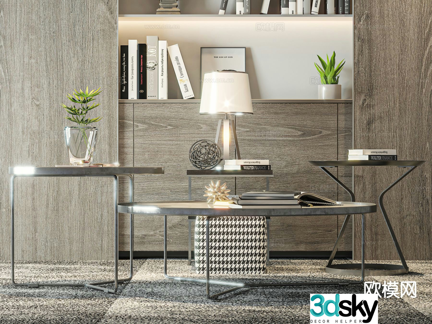 Light luxury coffee table combination coffee table 3D model