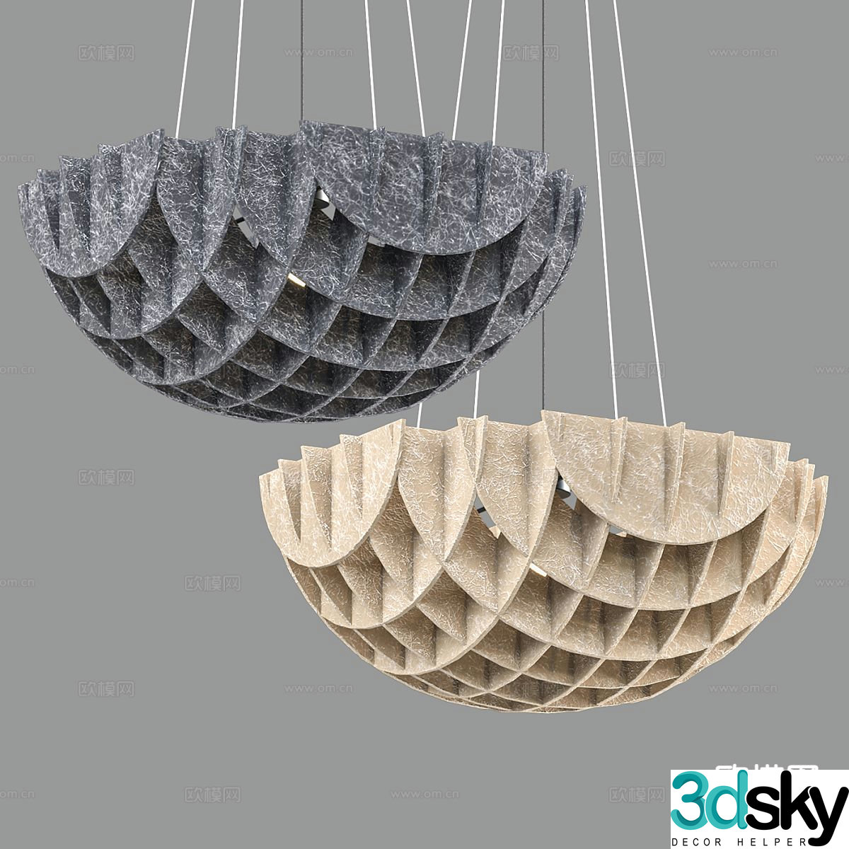 Wabi-sabi chandelier simple chandelier 3d model