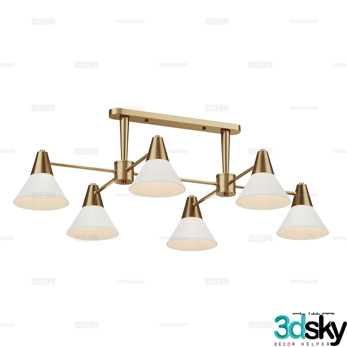 Light luxury chandelier multi-head chandelier 3D model