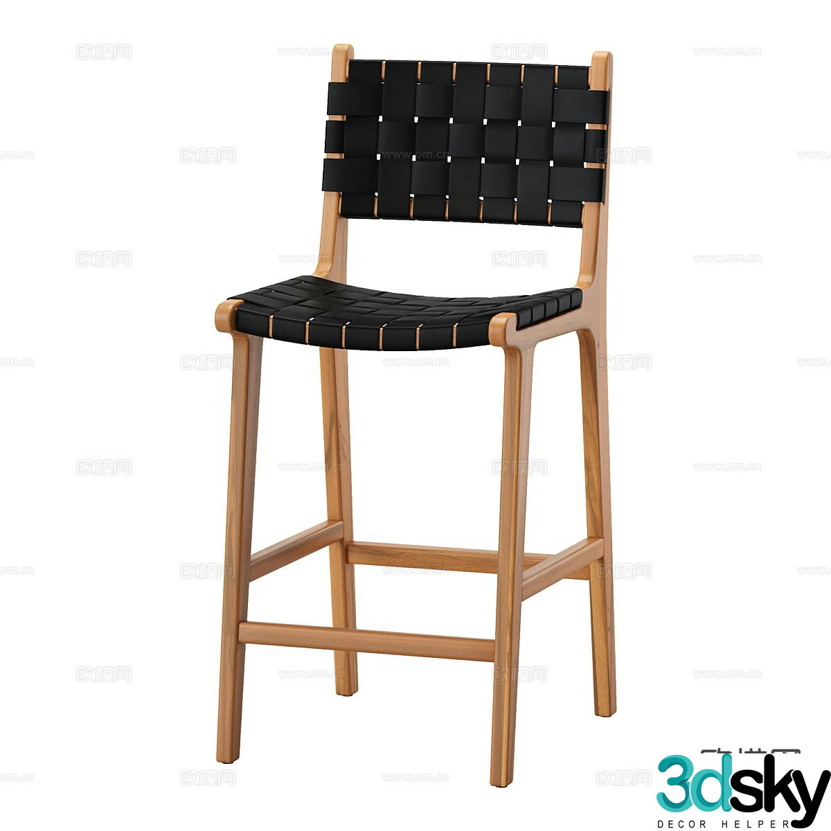 Nordic bar stool bar stool high stool 3d model