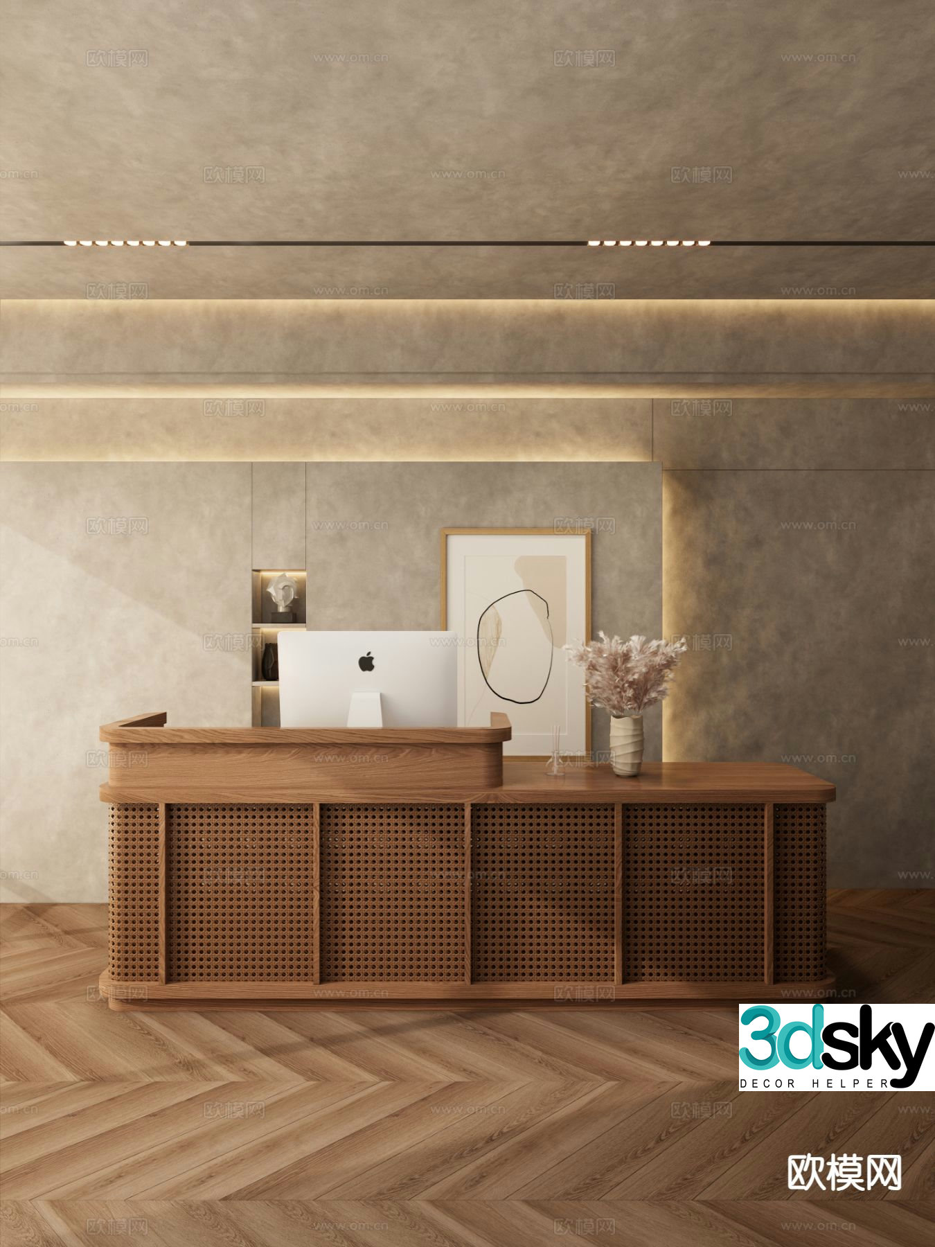 Wabi Sabi front desk reception desk information desk service desk 3d model