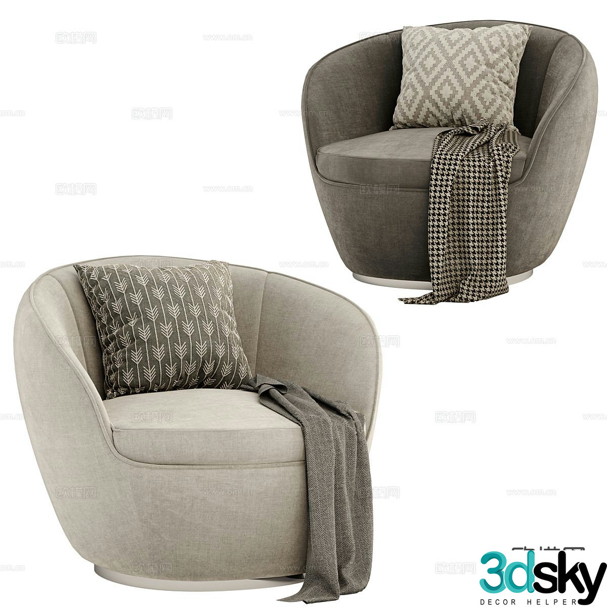 Modern single sofa 3d model