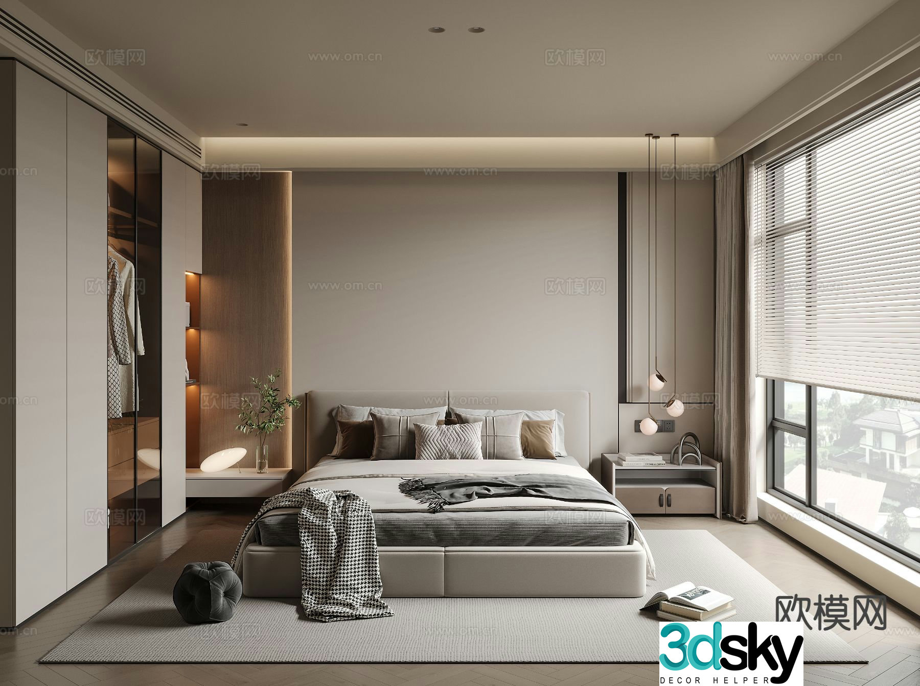 Modern bedroom master bedroom 3d model
