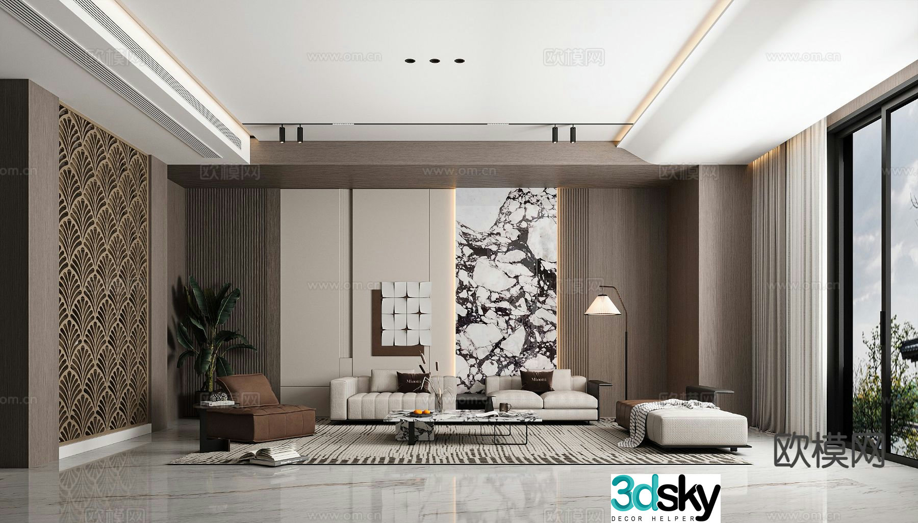 Modern living room 3d model