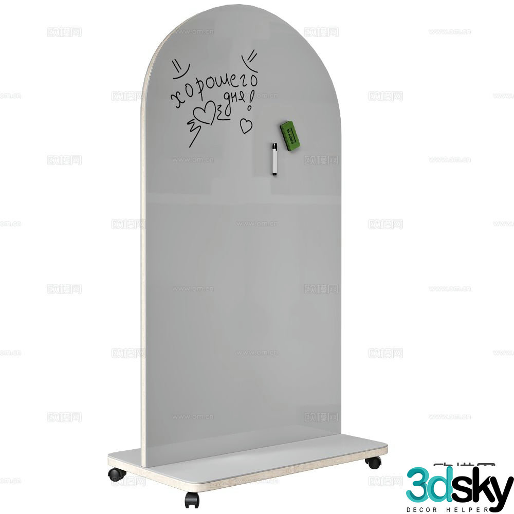 ASKELL mobile whiteboard blackboard 3d model
