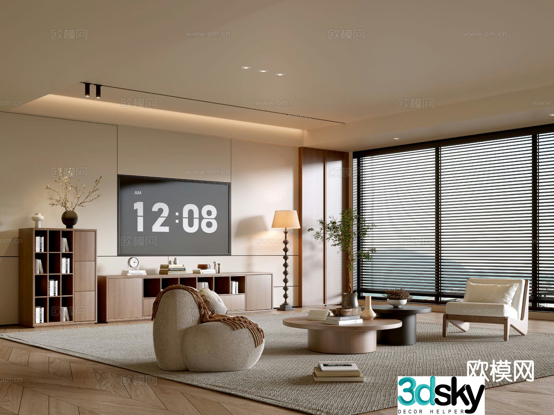 Wabi-sabi living room 3d model