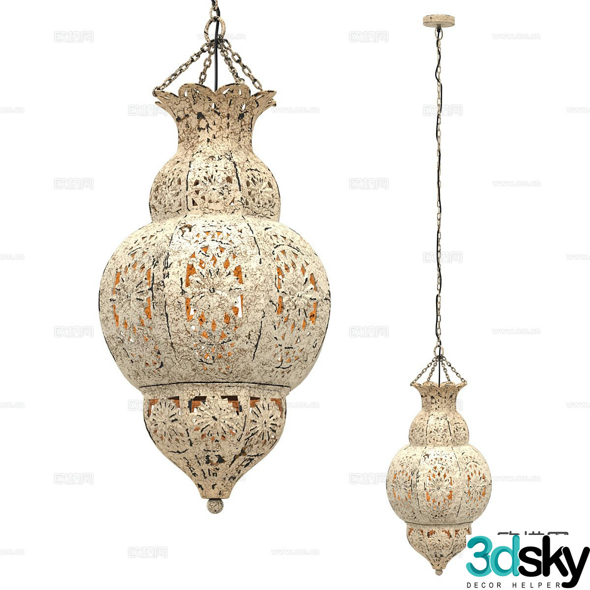 Southeast Asian chandelier hollow chandelier 3d model