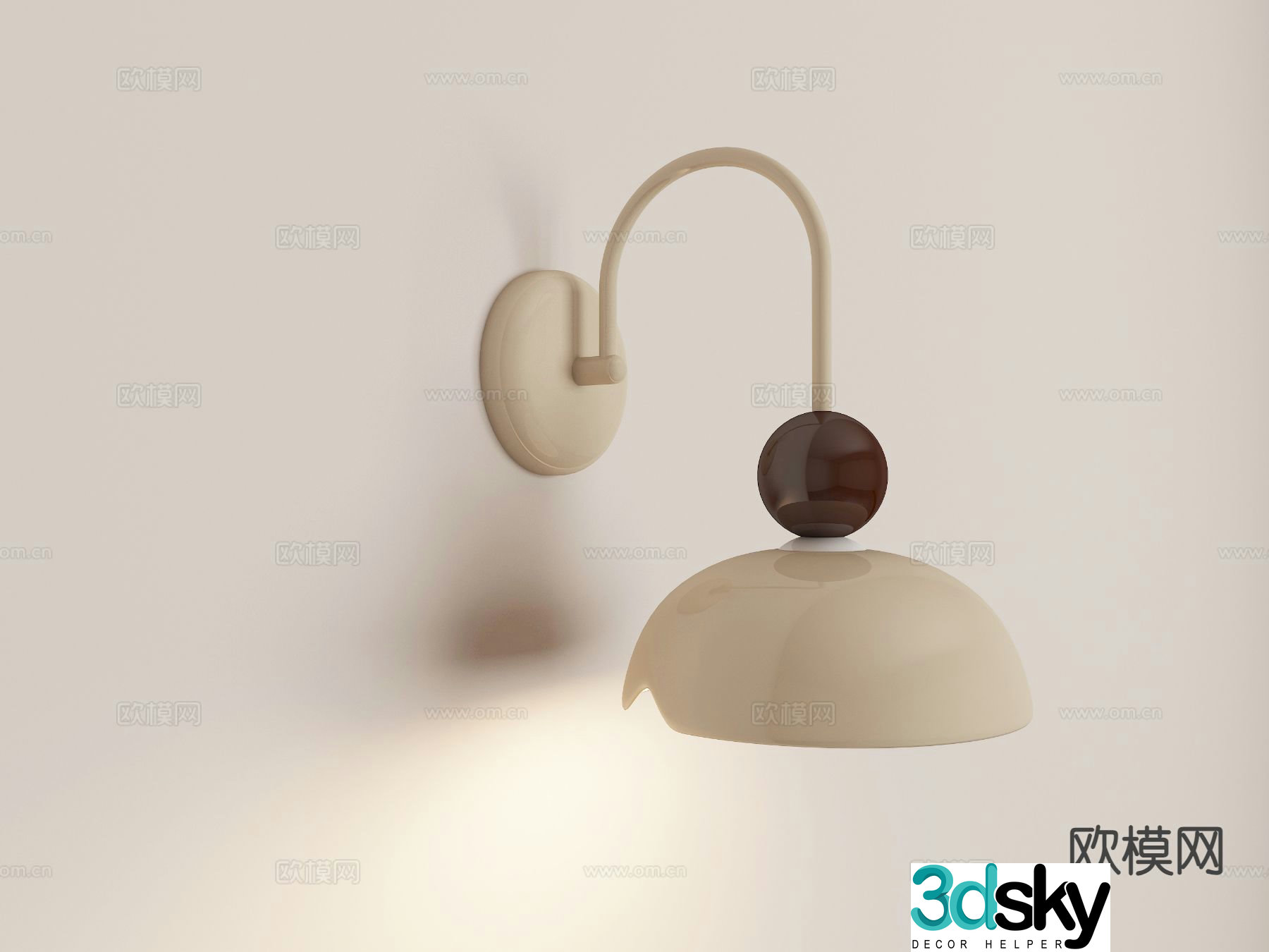 Cream style wall lamp 3d model