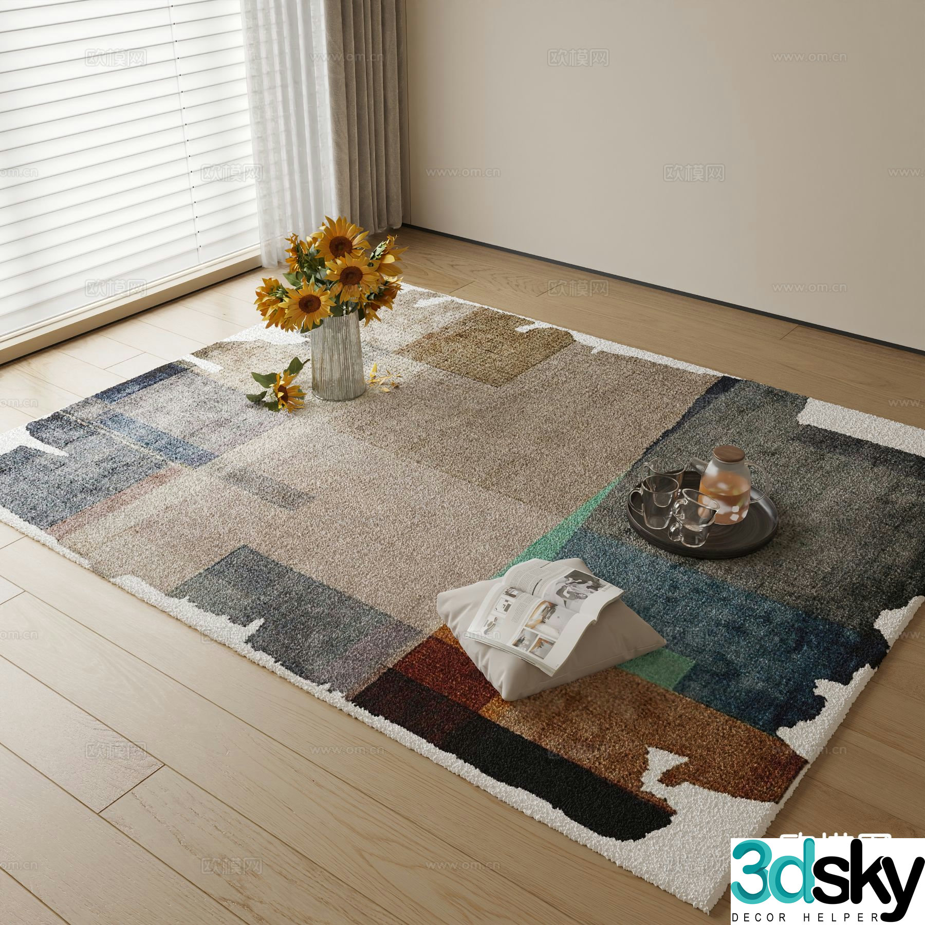 Wabi Sabi style carpet 3d model