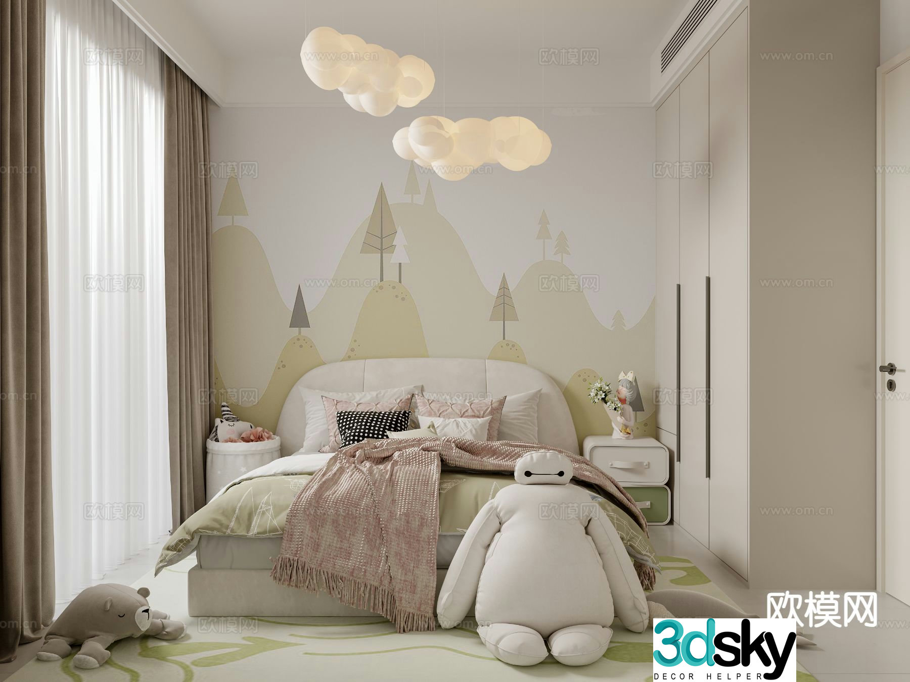 Modern children’s room children’s room 3d model