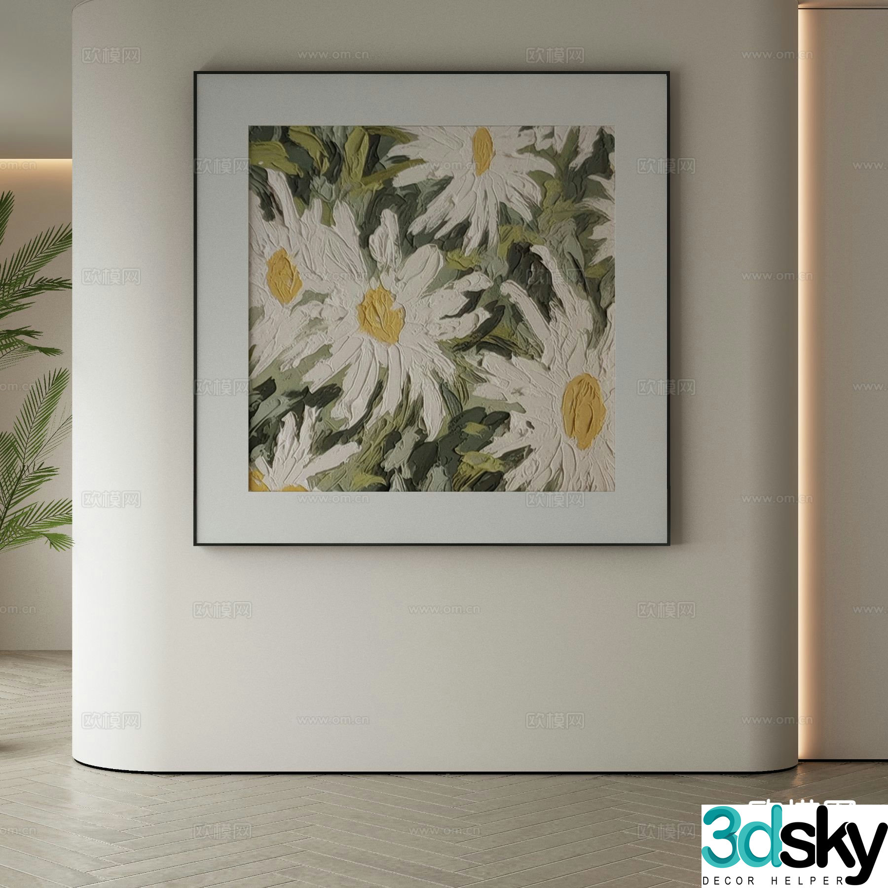Modern hanging painting decorative painting 3d model