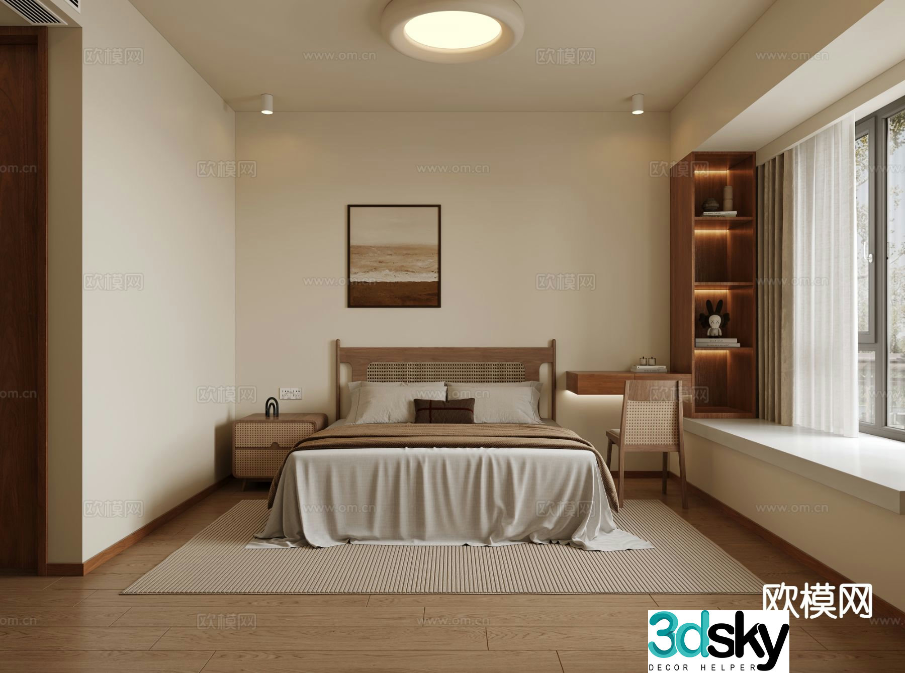 Medieval style bedroom master bedroom 3d model