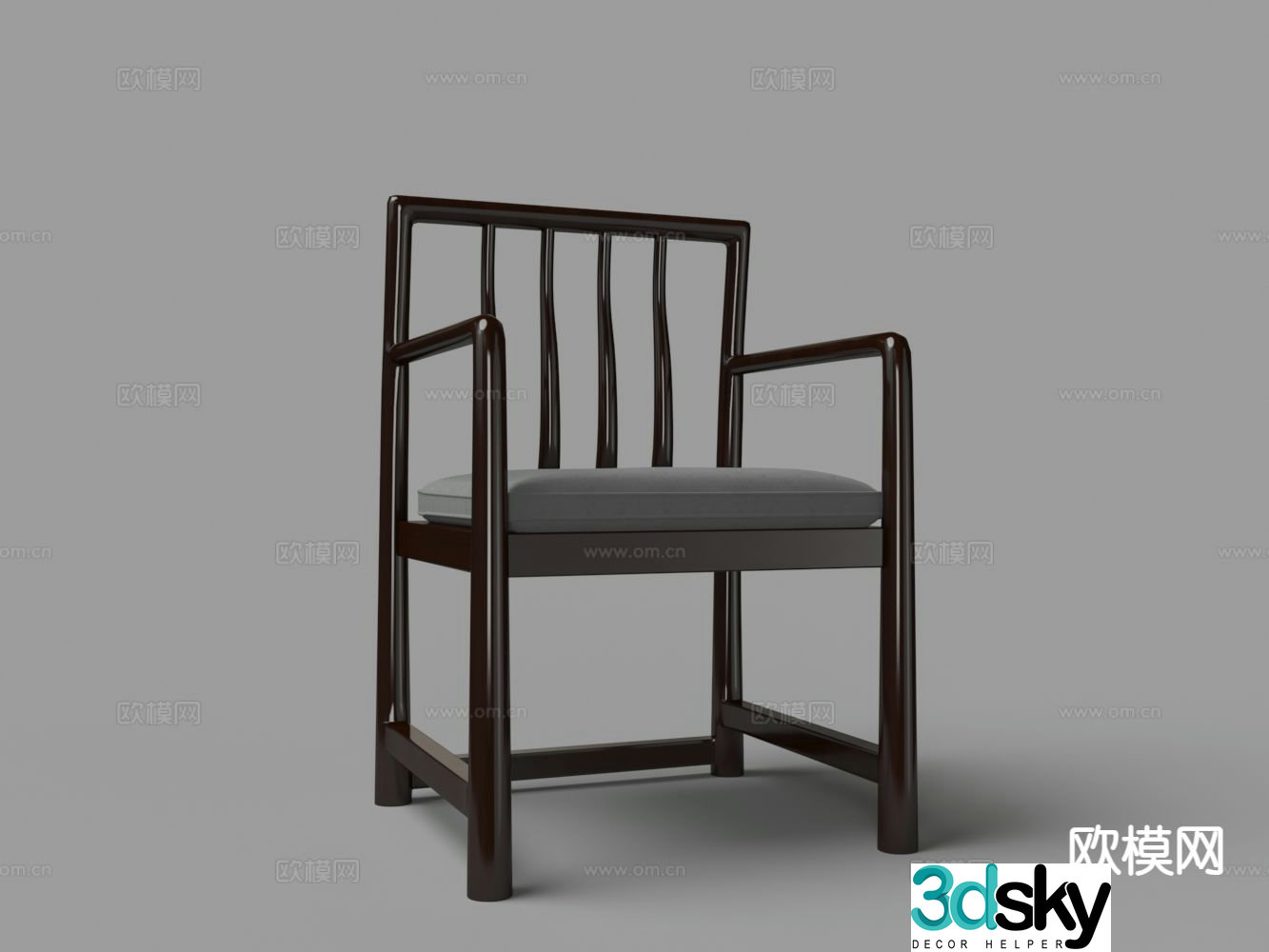 Chinese style chair dining chair 3d model