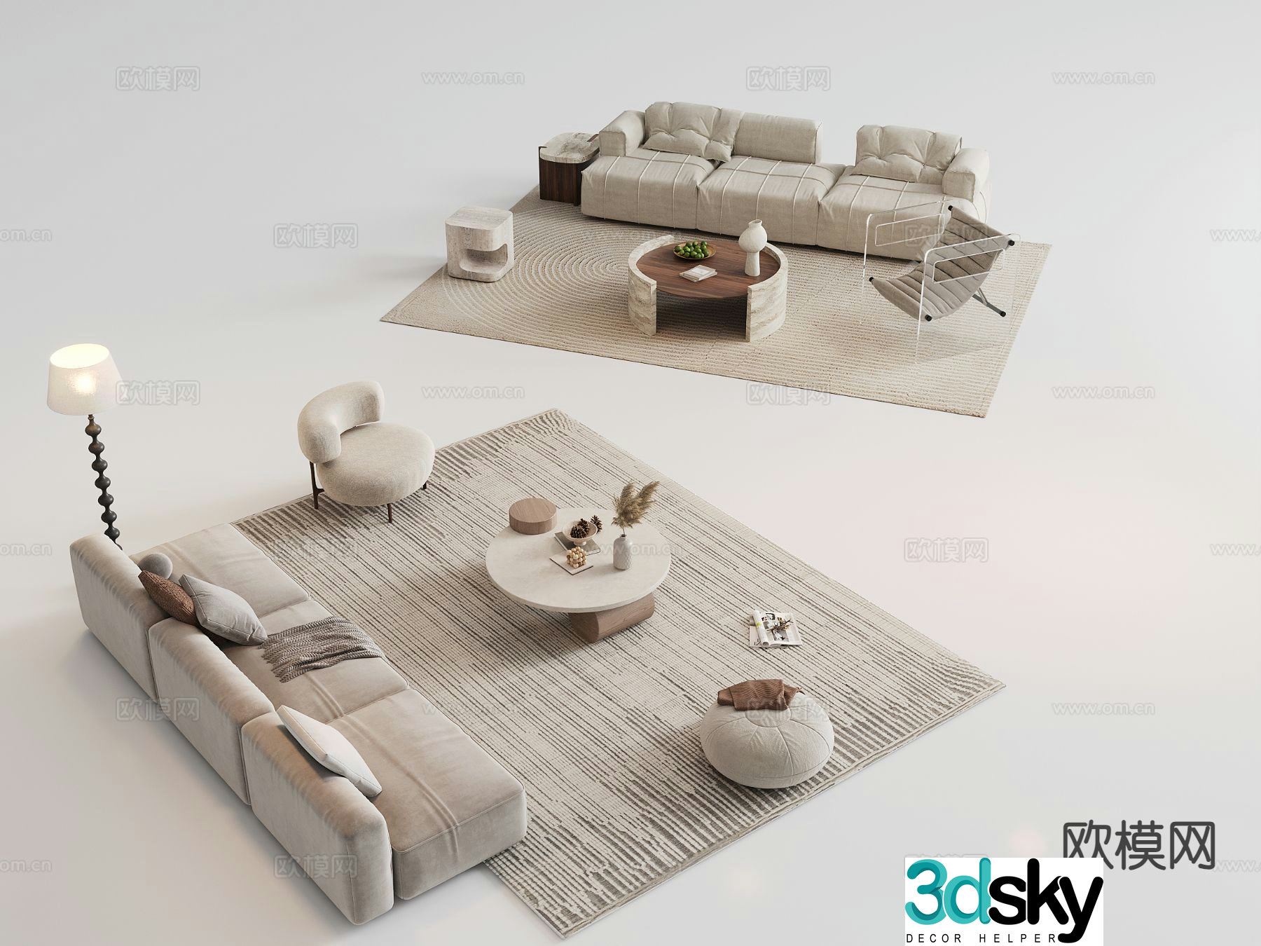 Wabi Sabi modular sofa 3d model