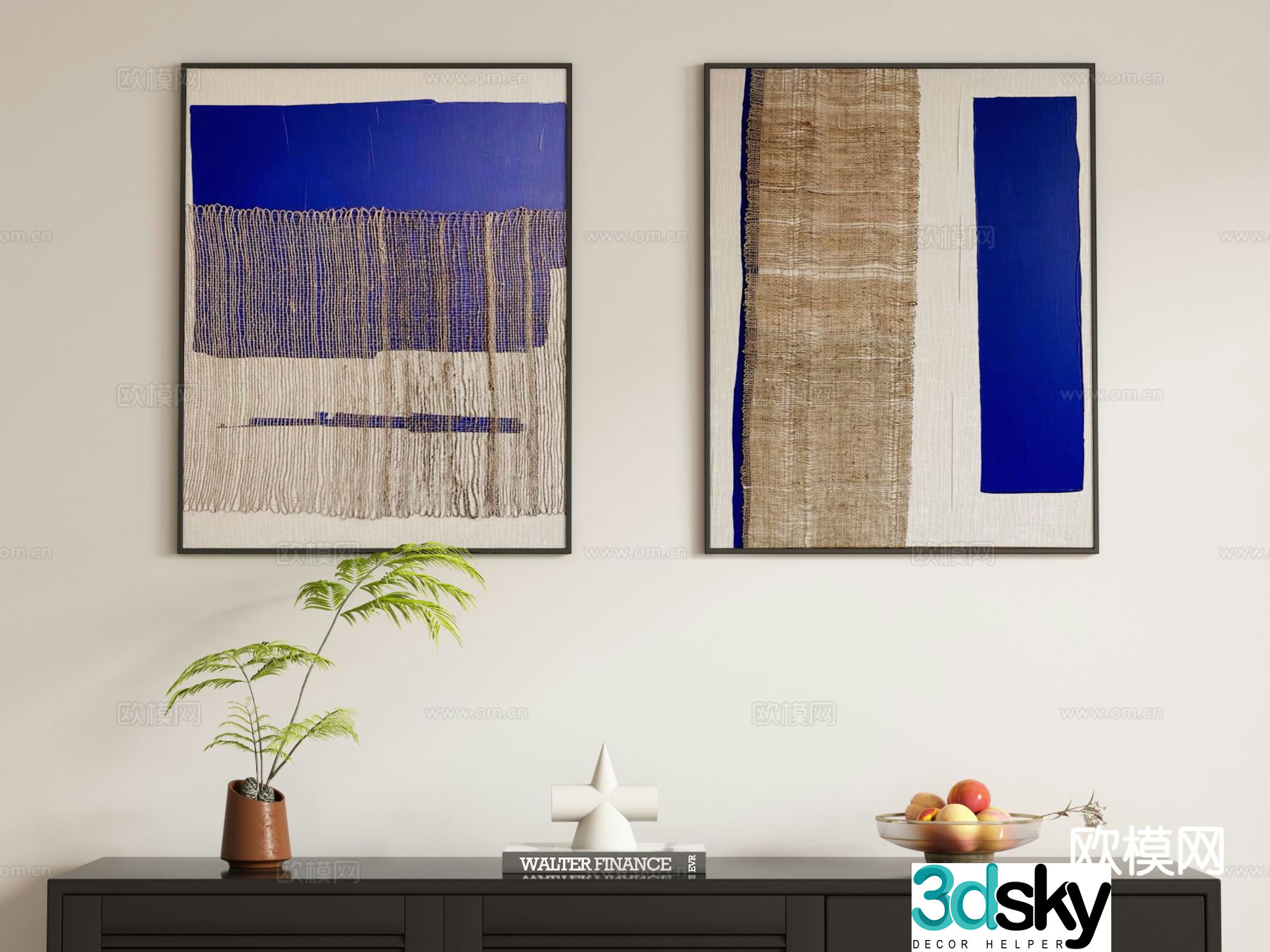 Medieval style decorative painting hanging painting 3d model