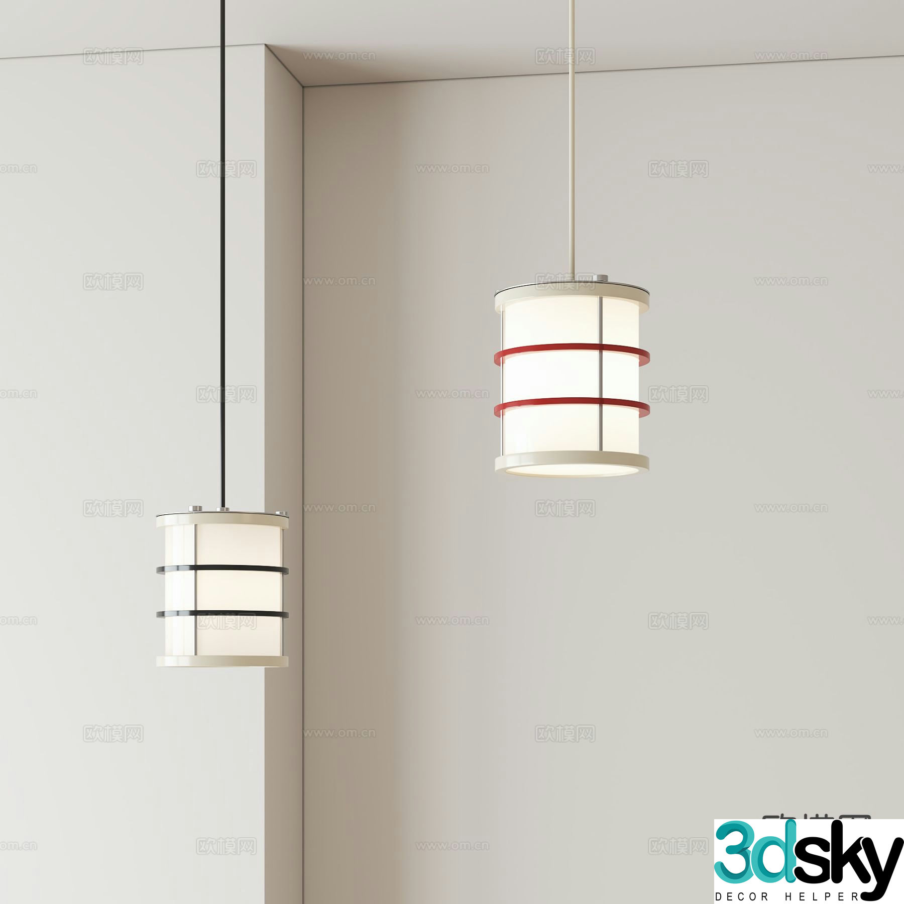 Modern minimalist chandelier 3d model