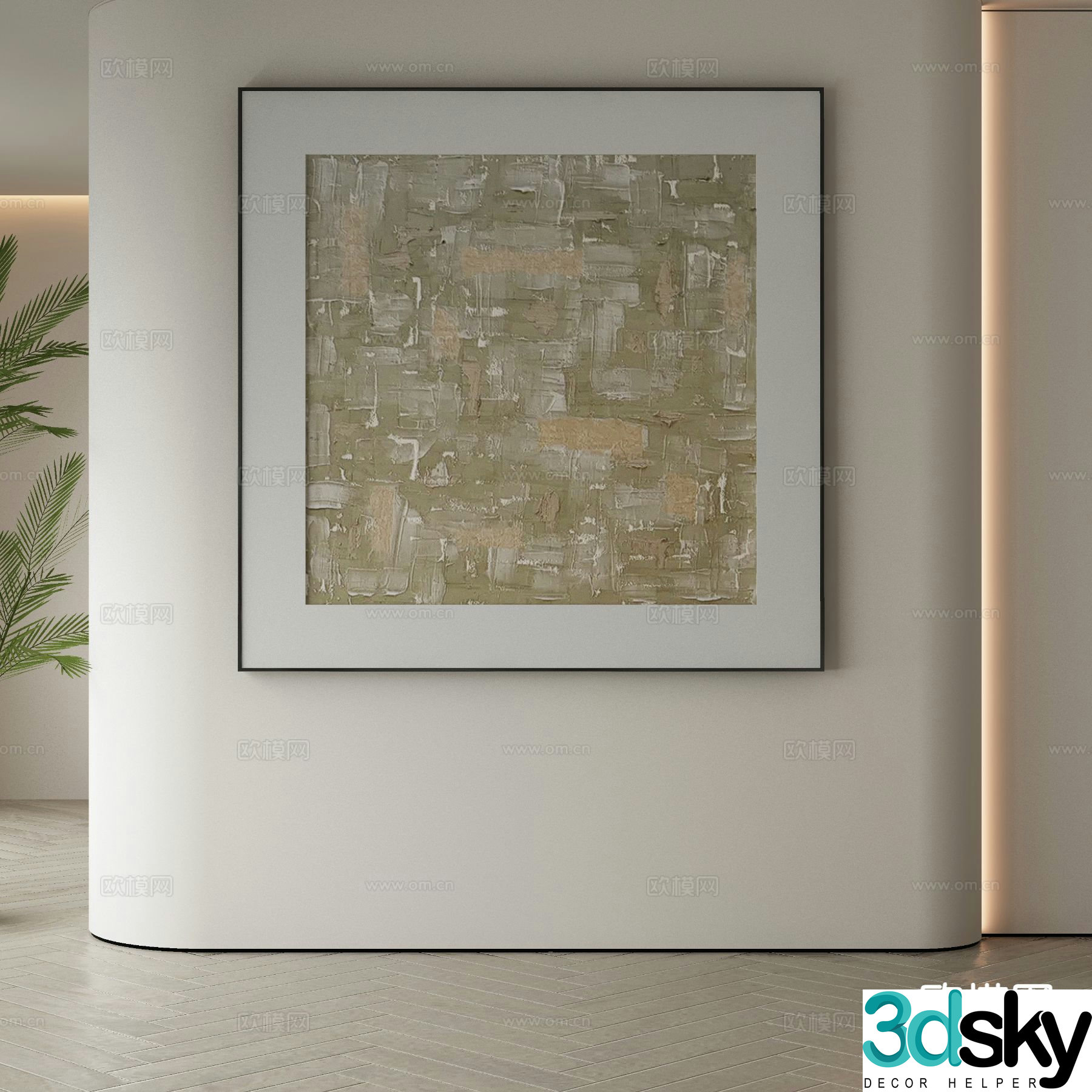 Modern hanging painting decorative painting 3d model