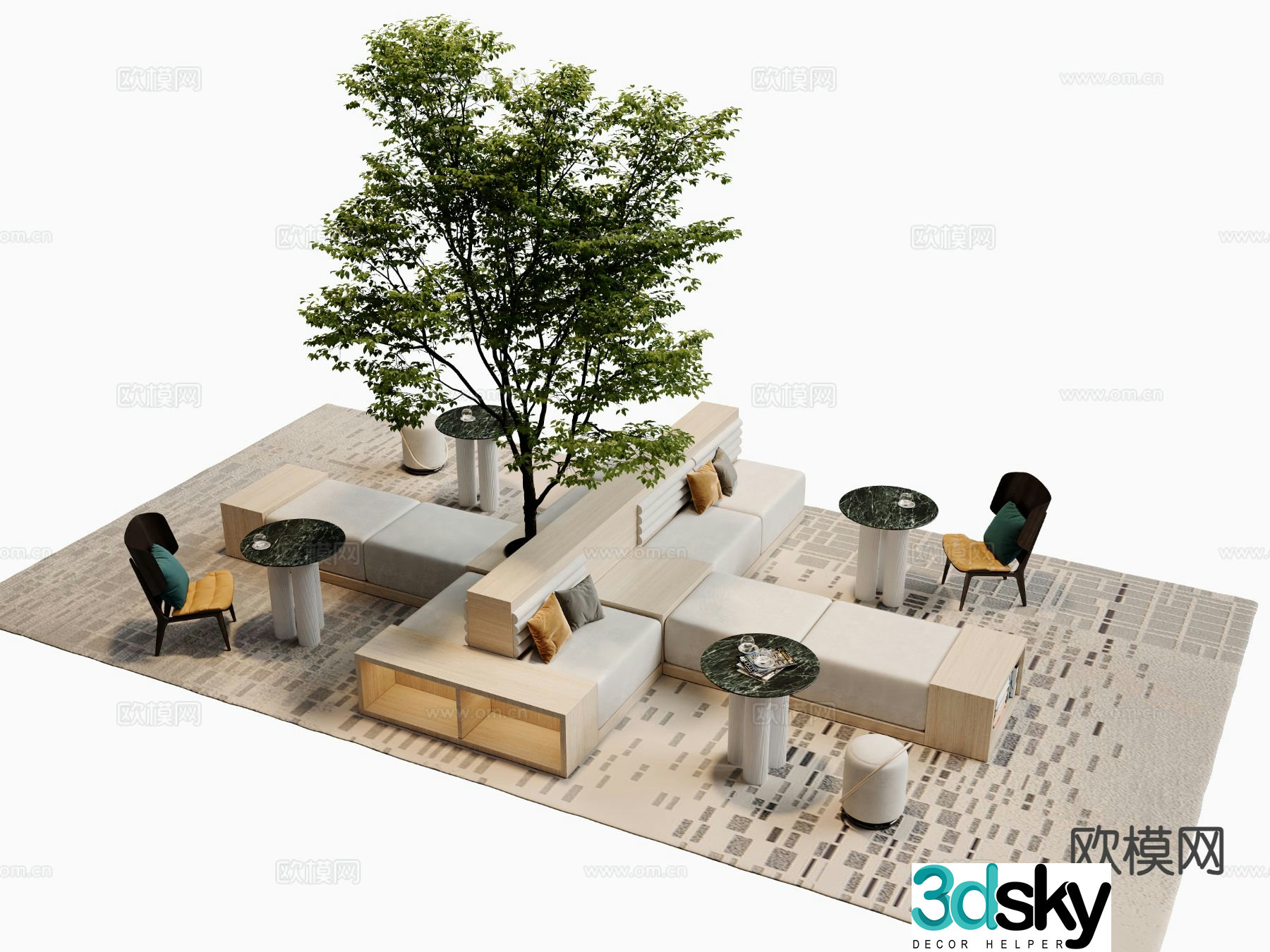 Office sofa lobby sofa booth sofa 3d model