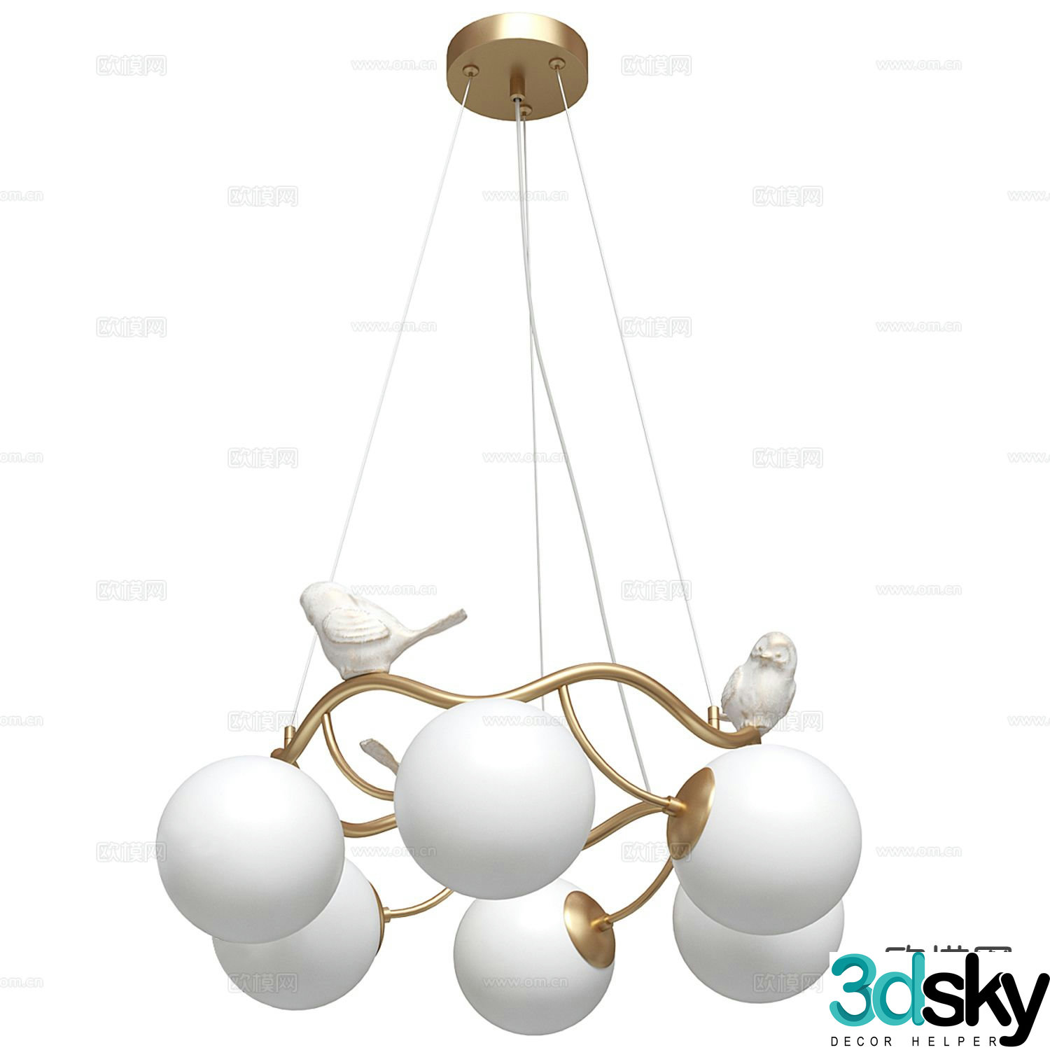 French chandelier spherical chandelier 3d model