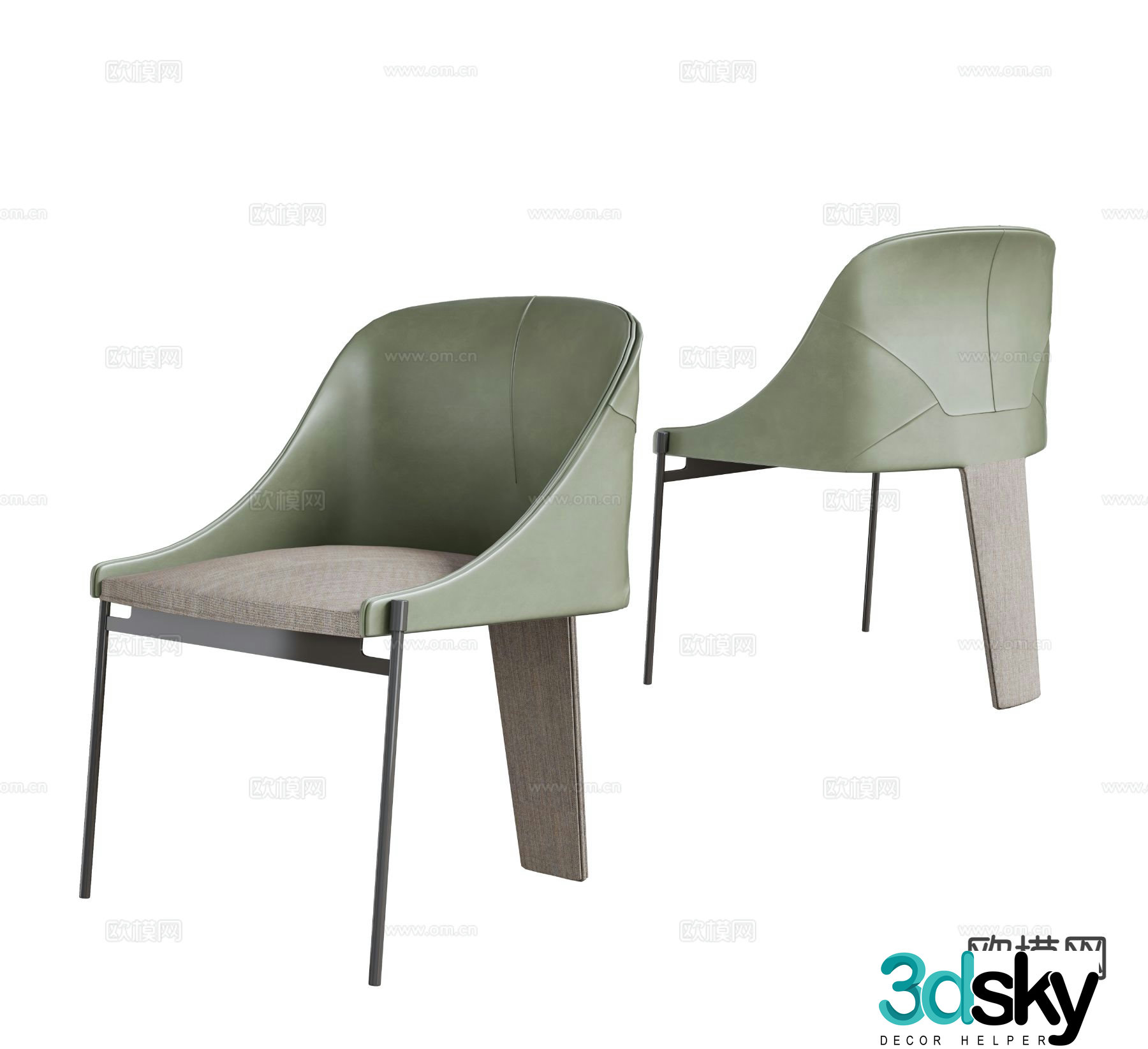 Modern chair dining chair single chair 3d model