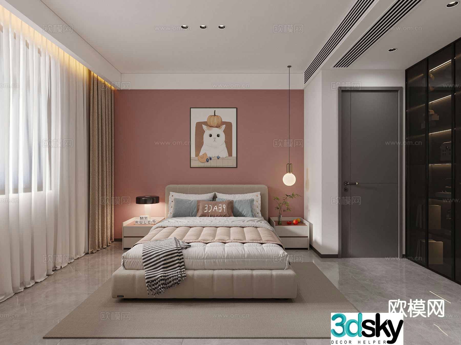 Modern children’s room girl’s room kid’s room 3d model