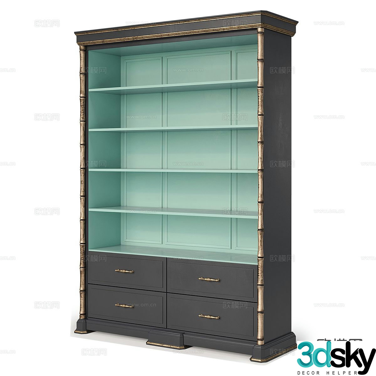 Nordic decorative cabinet shelf 3d model
