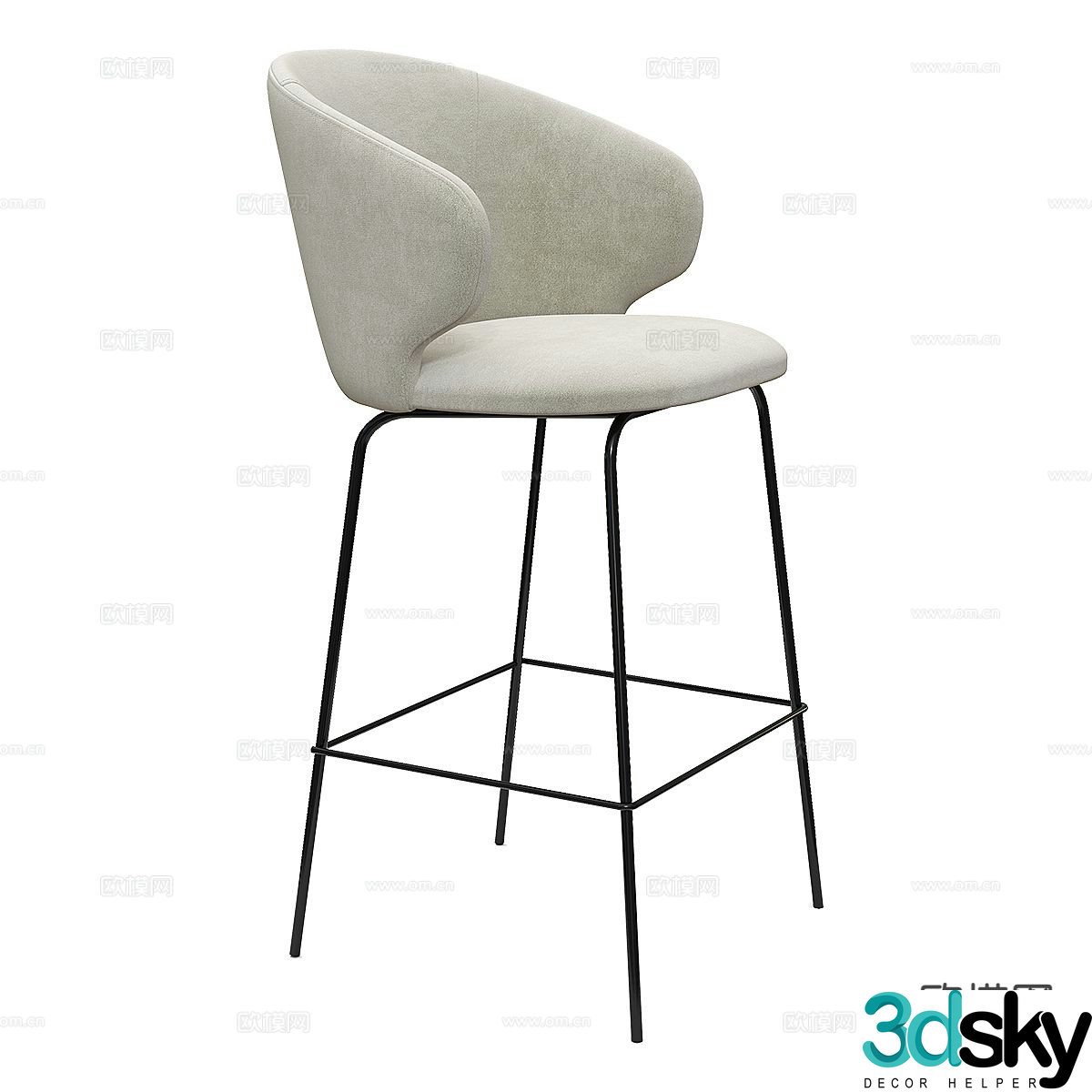 Modern bar stool bar stool high stool 3d model
