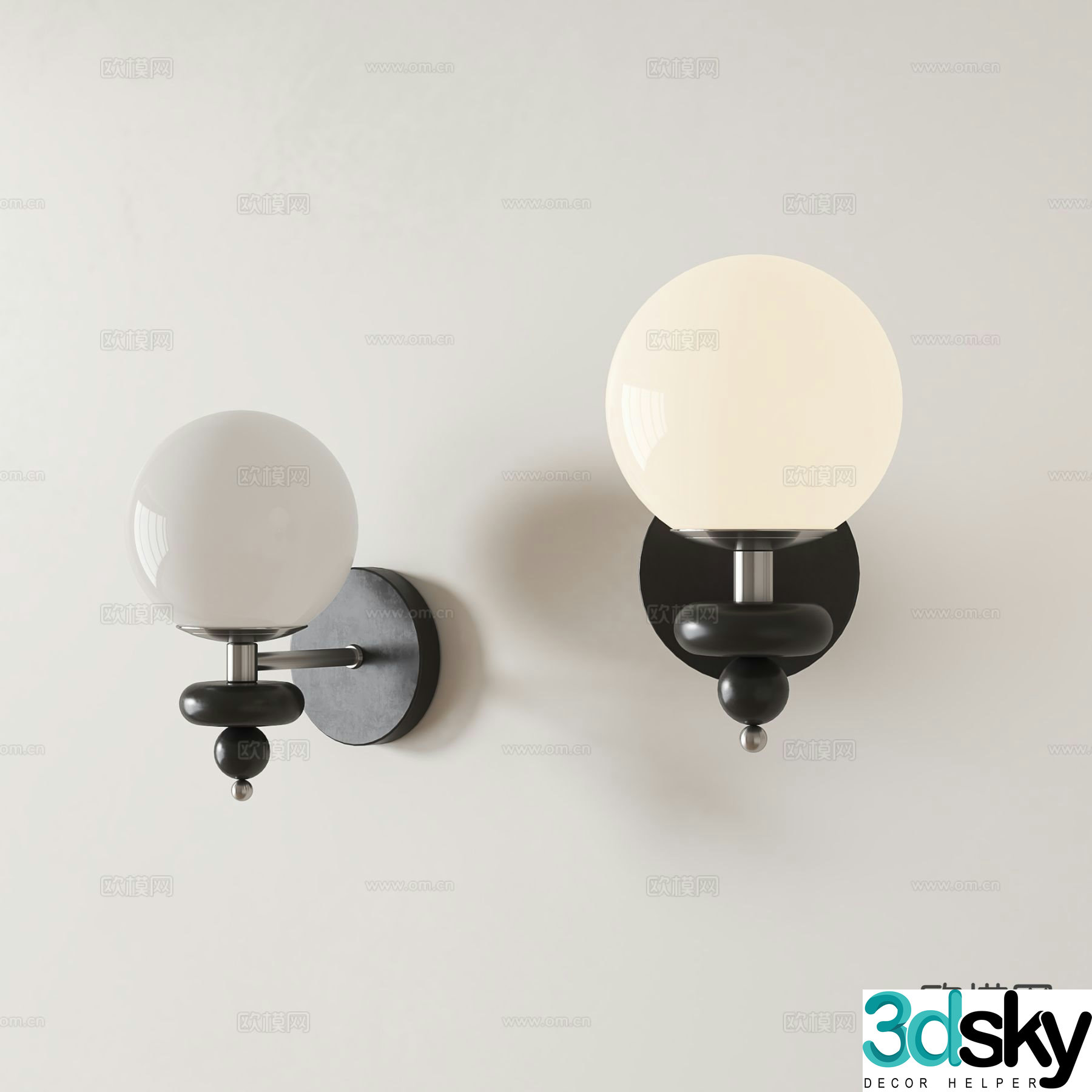French wall light 3d model