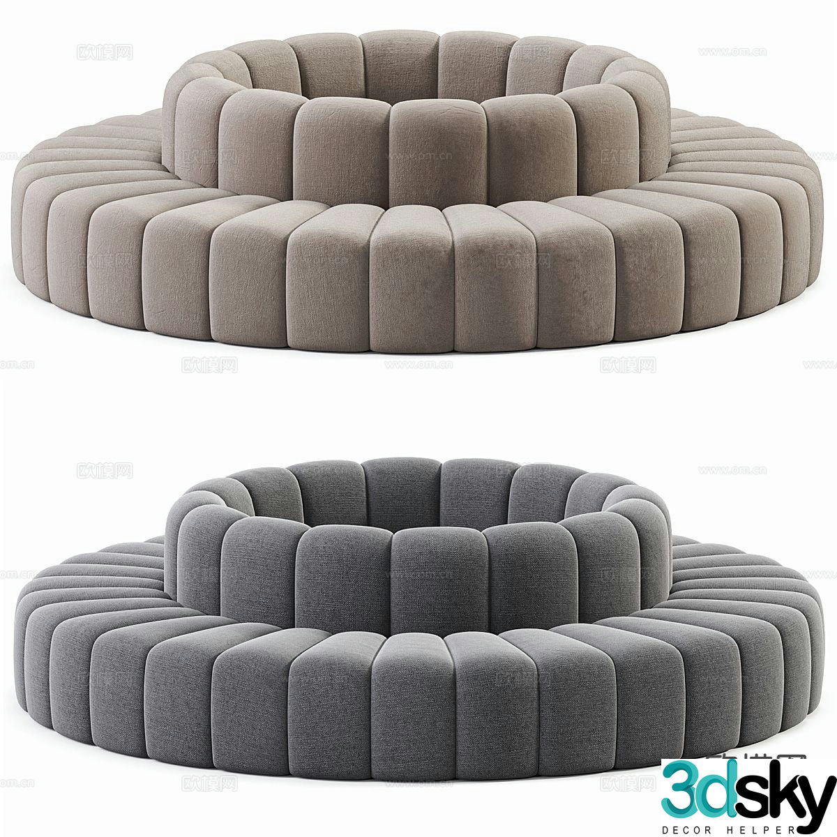 Round sofa multi-person sofa 3d model