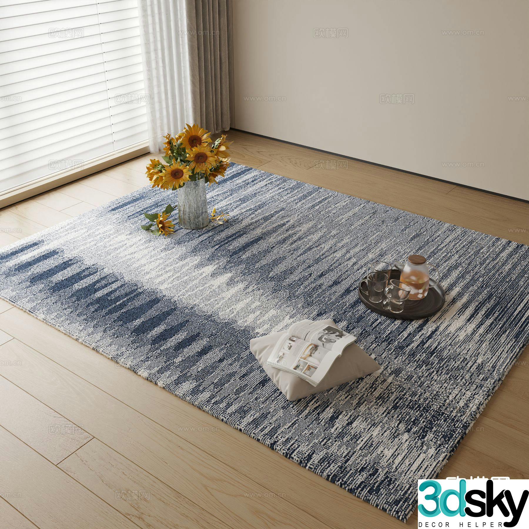Geometric pattern carpet 3d model