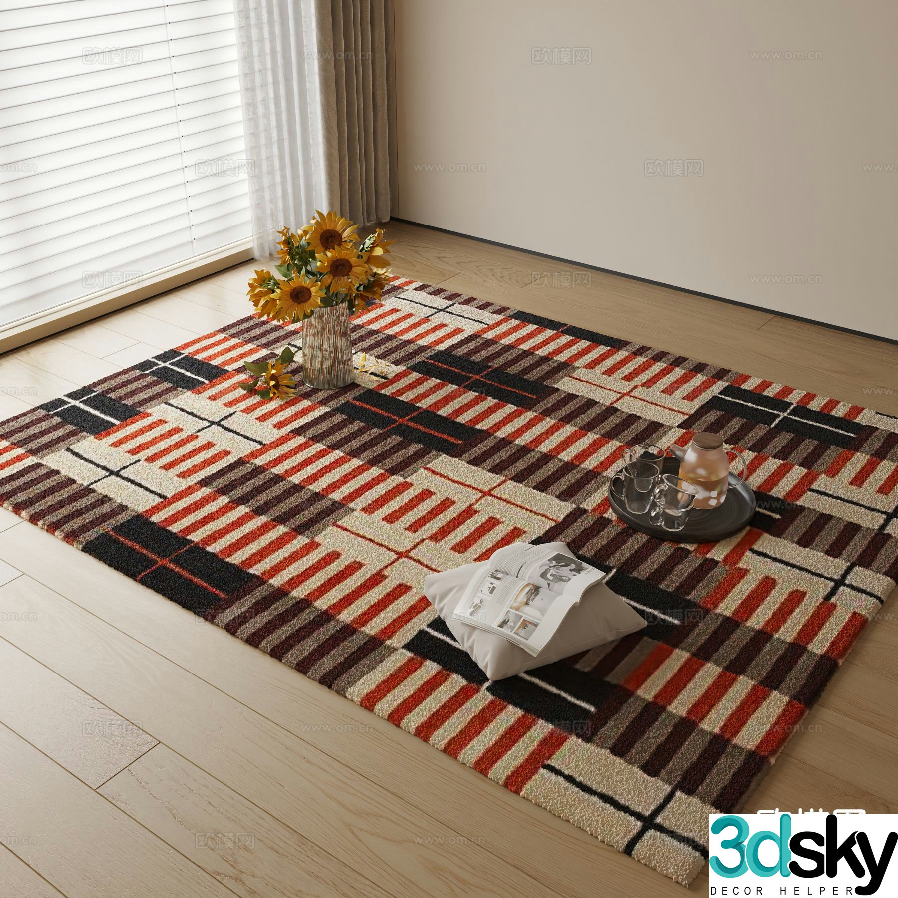French vintage carpet 3d model