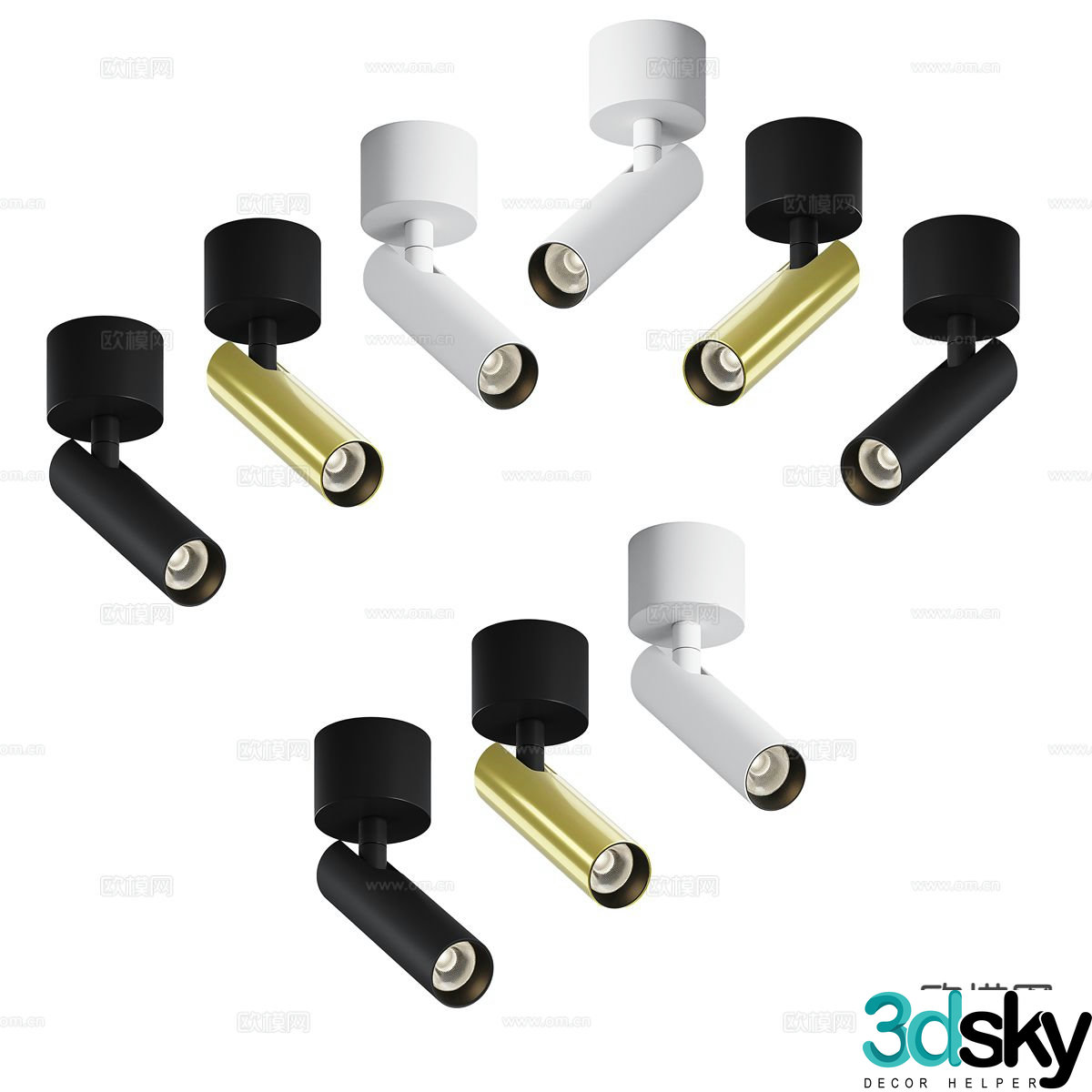 Surface mounted downlight spotlight magnetic light 3D model