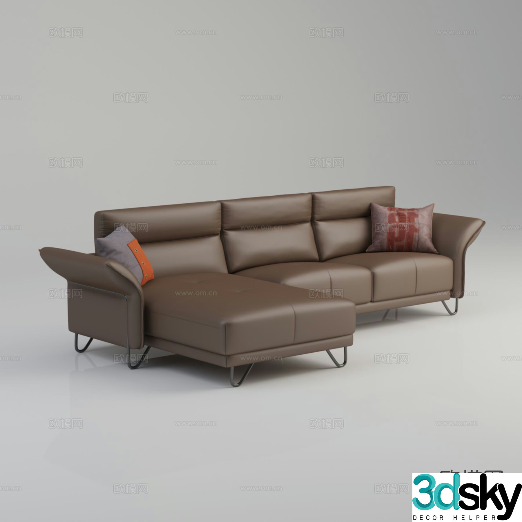 Multi-person sofa corner sofa 3d model