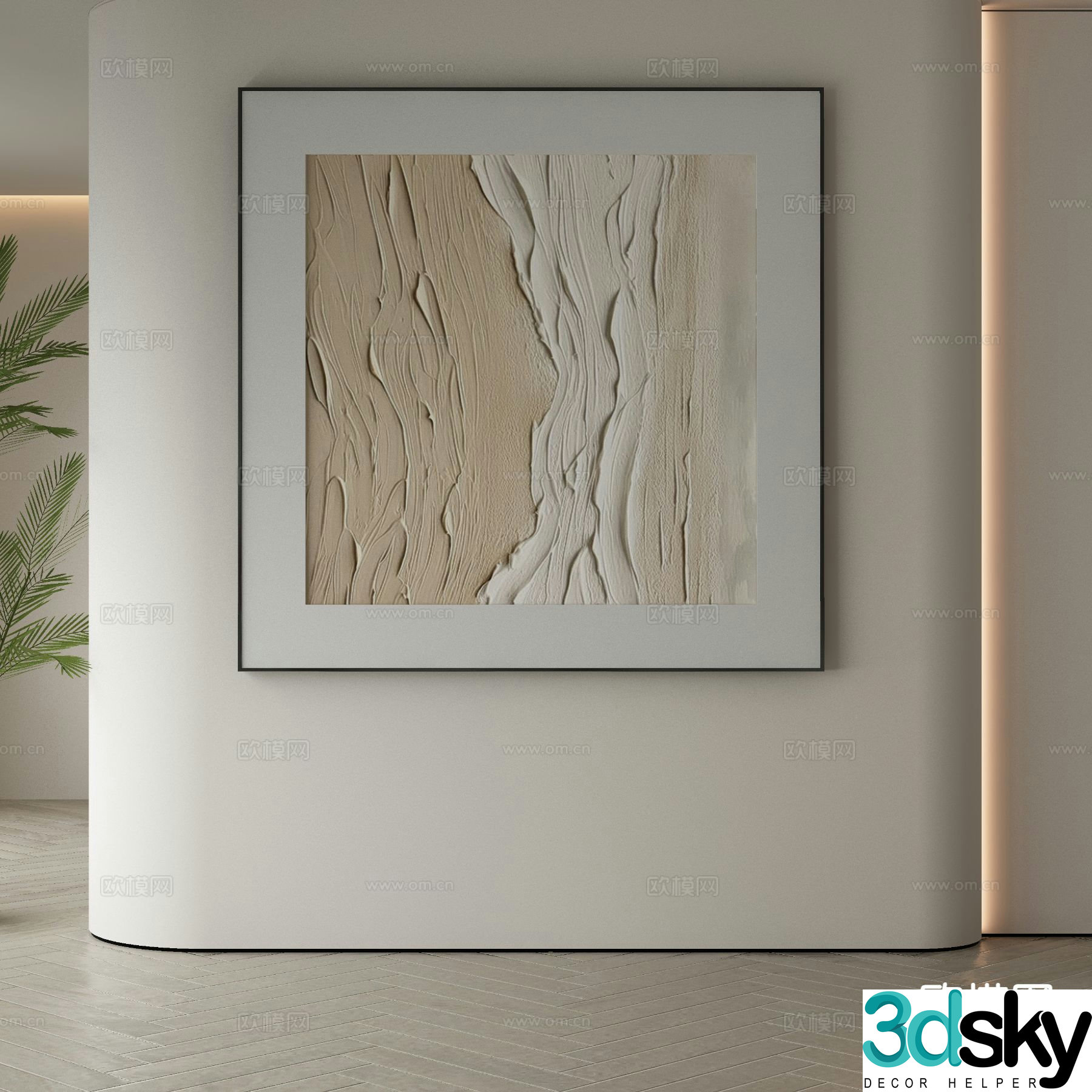 Modern hanging painting decorative painting 3d model
