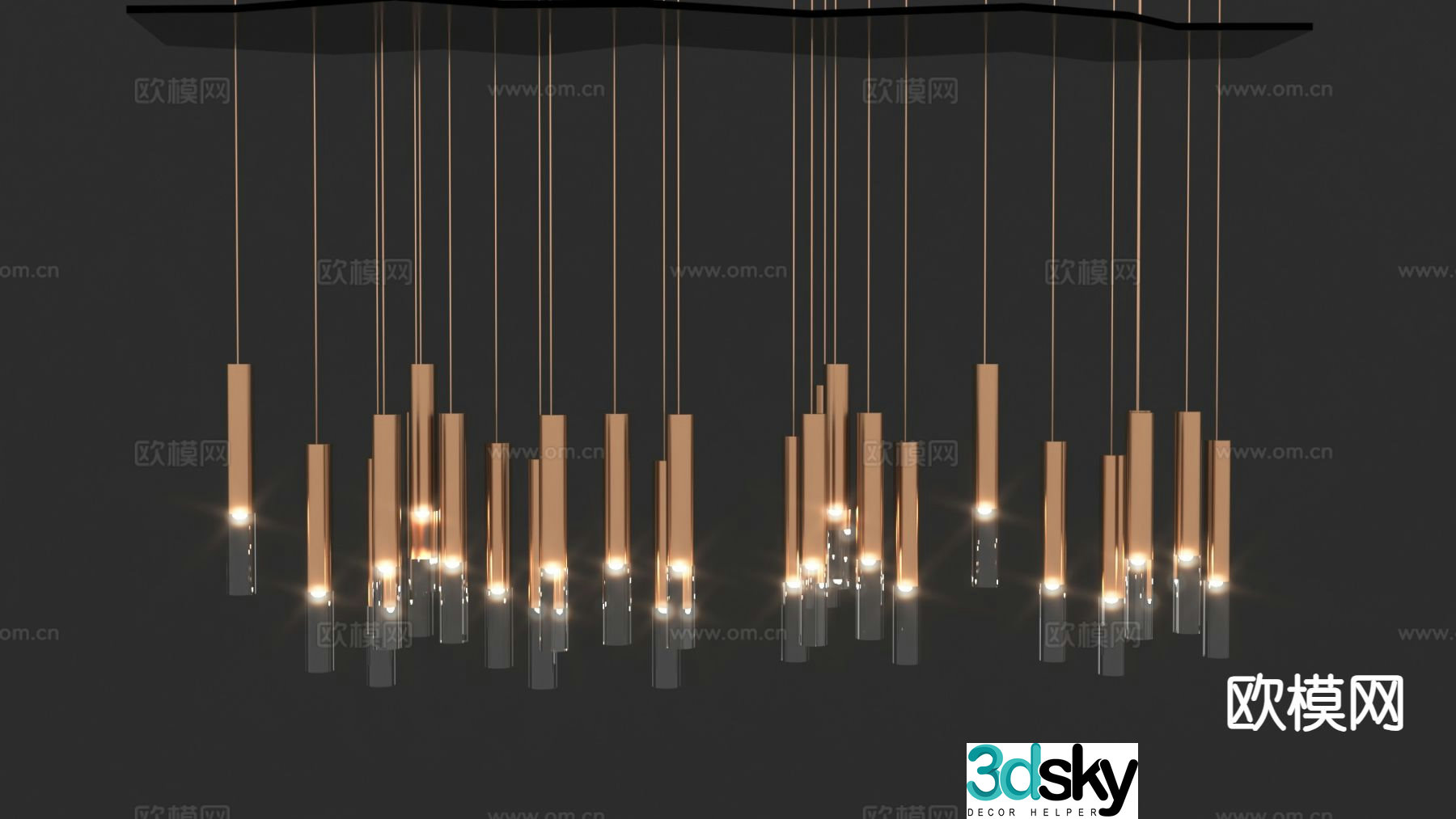 Light luxury chandelier art chandelier 3d model