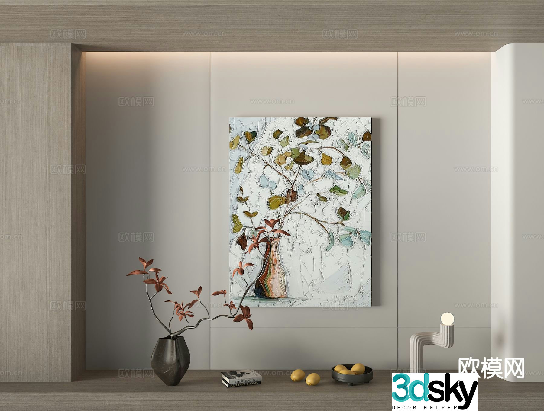 Modern decorative painting oil painting hanging painting 3d model